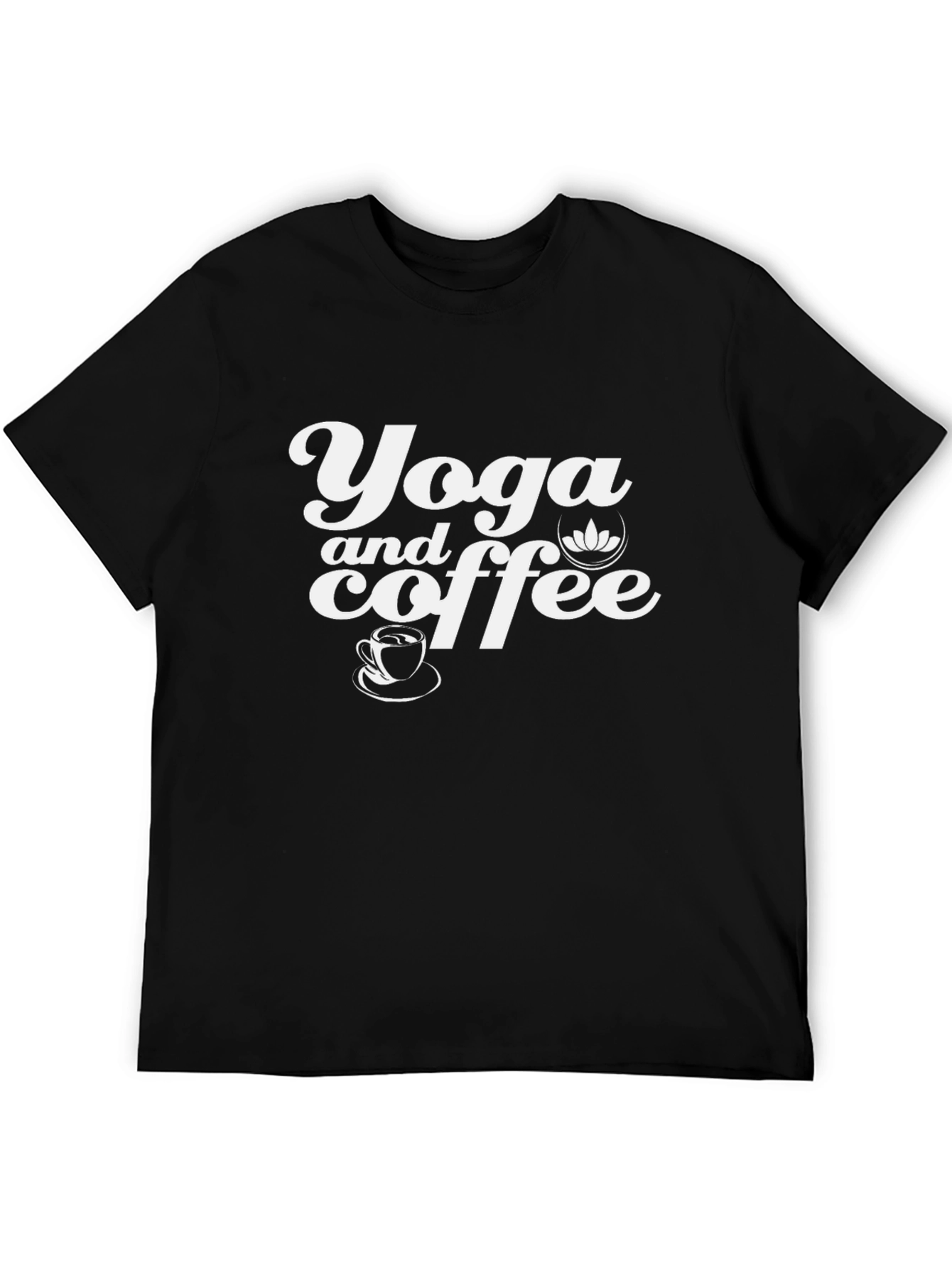 Black Yoga and Coffee Graphic Tee - Black view 5