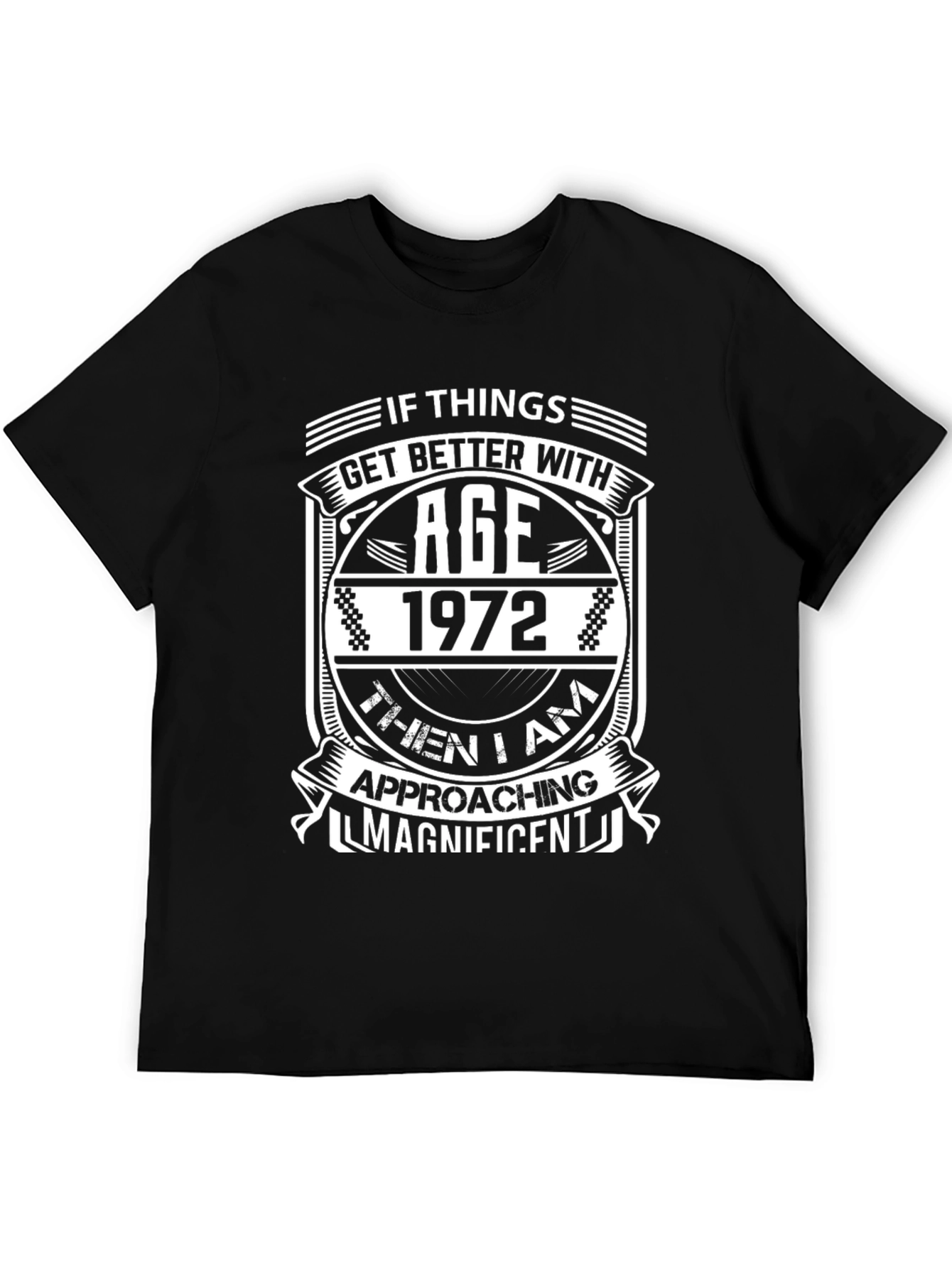 Black Vintage 1972 Birthday T-Shirt view 5