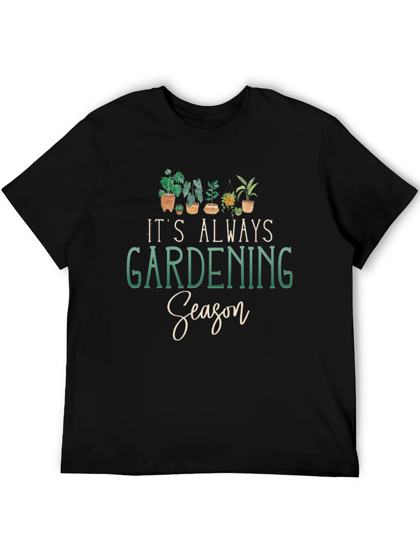 Black Gardening Season T-Shirt - Plant Lover Tee view 5