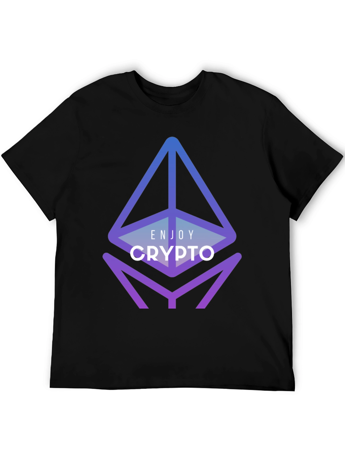 Black Enjoy Crypto Black T-Shirt - Ethereum Design view 5