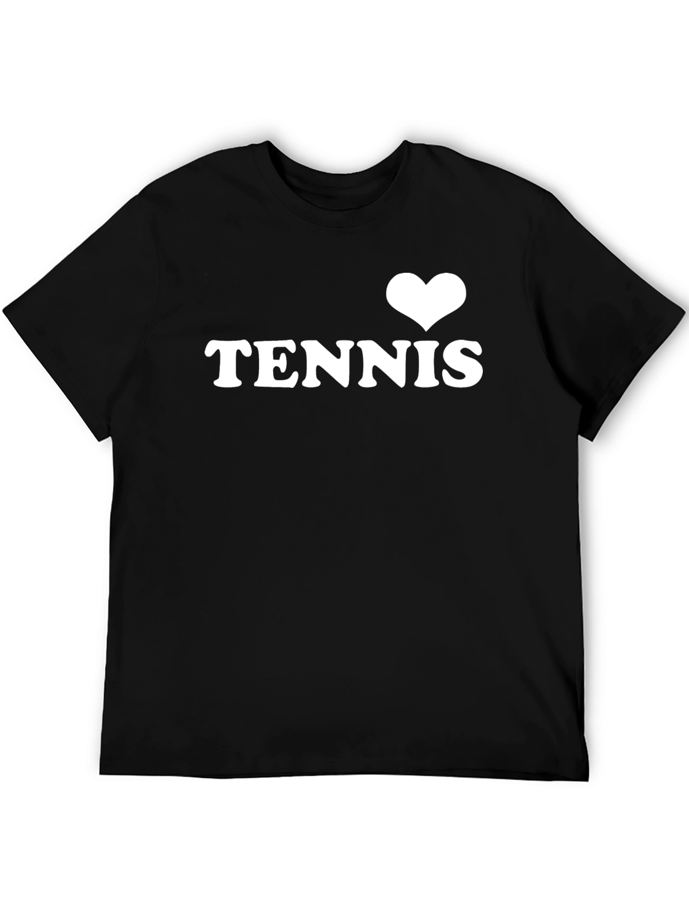 Black I Heart Tennis Graphic Tee - Black Cotton T-Shirt view 5
