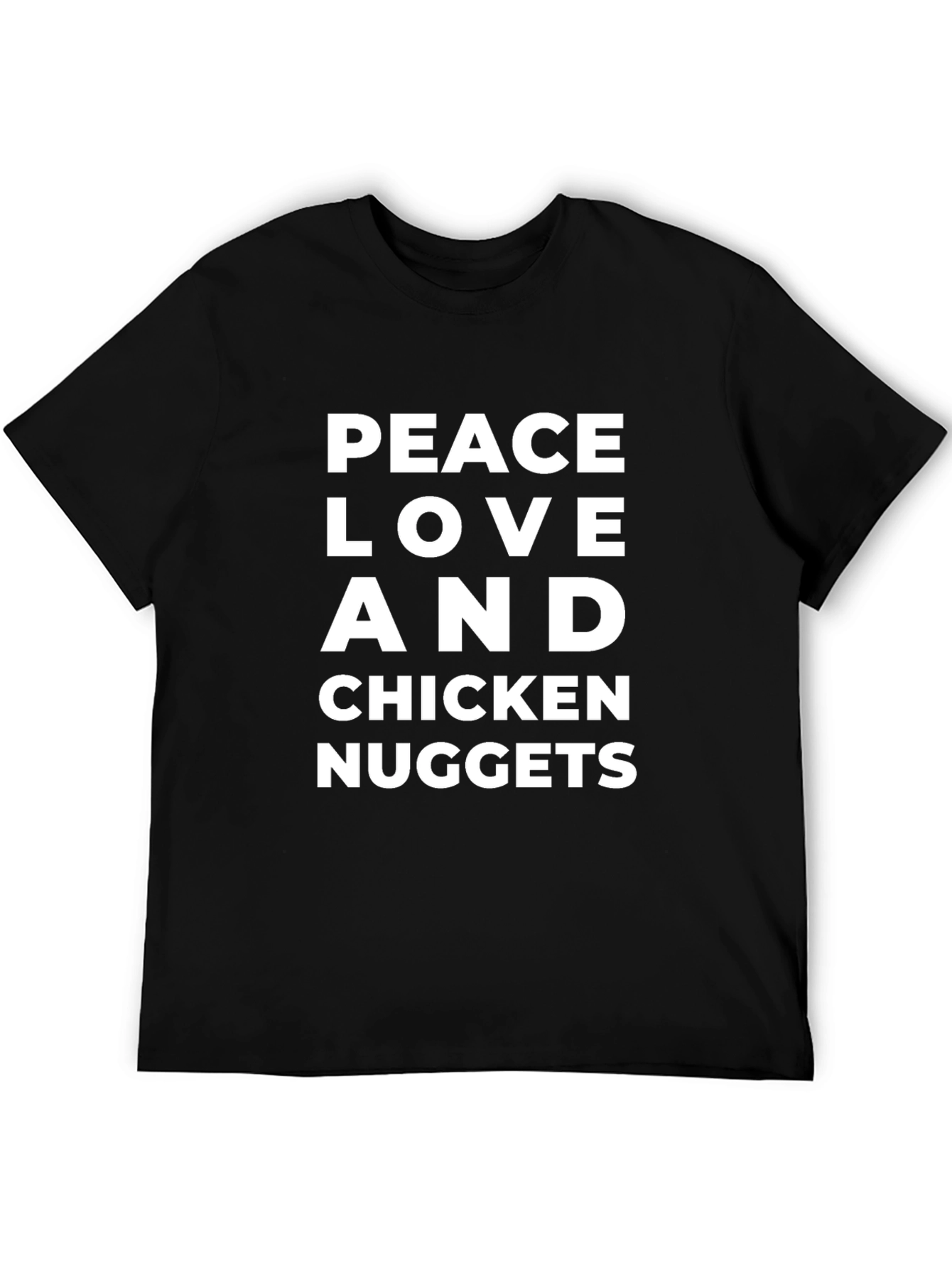 Black Peace Love & Chicken Nuggets Graphic T-Shirt view 5