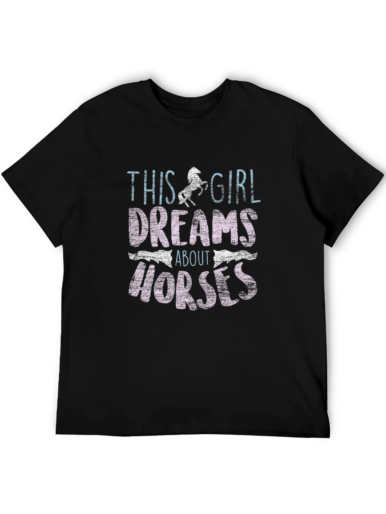 Black This Girl Dreams About Horses Black T-Shirt view 5