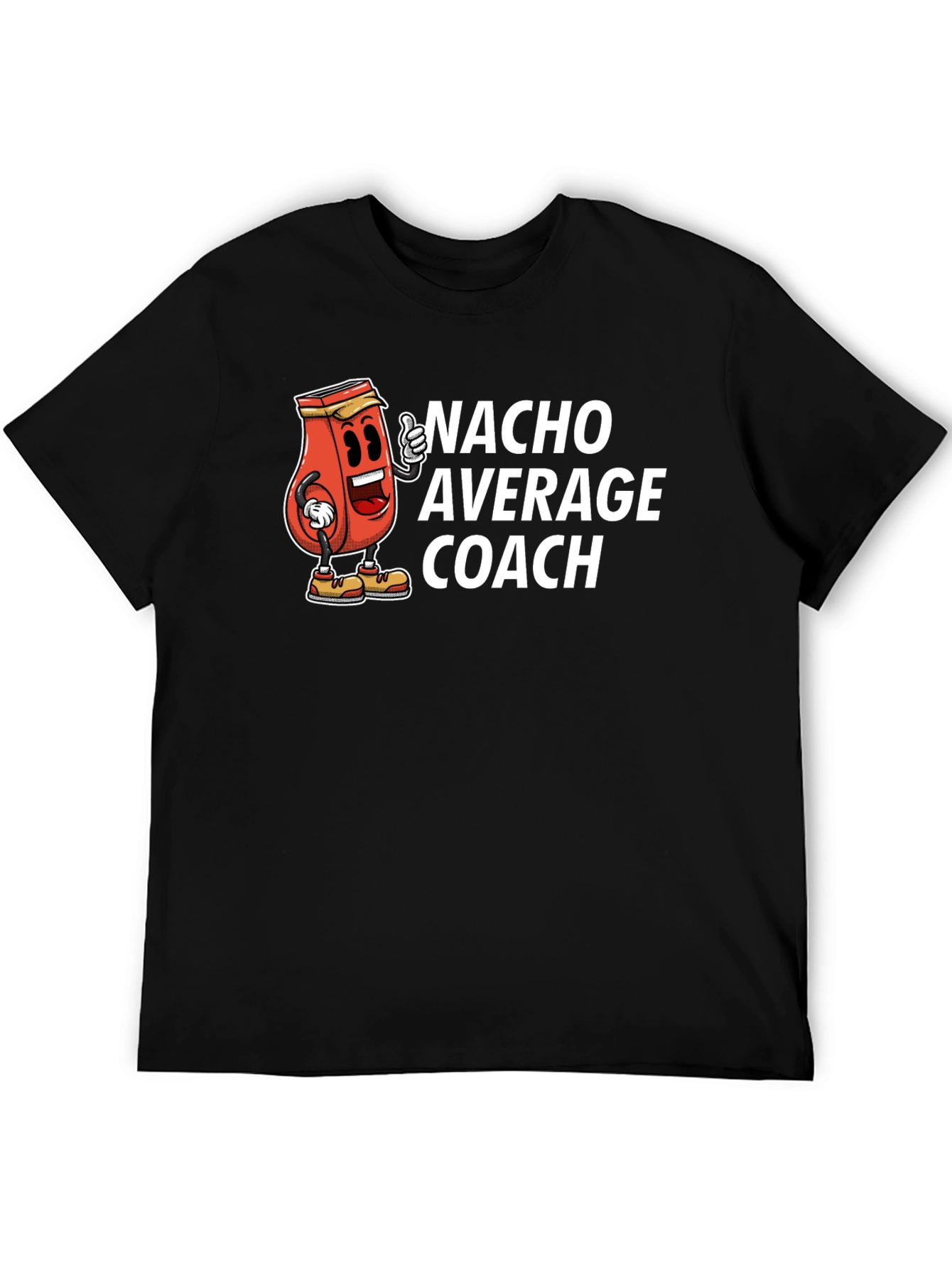 Black Nacho Average Coach Funny T-Shirt view 5