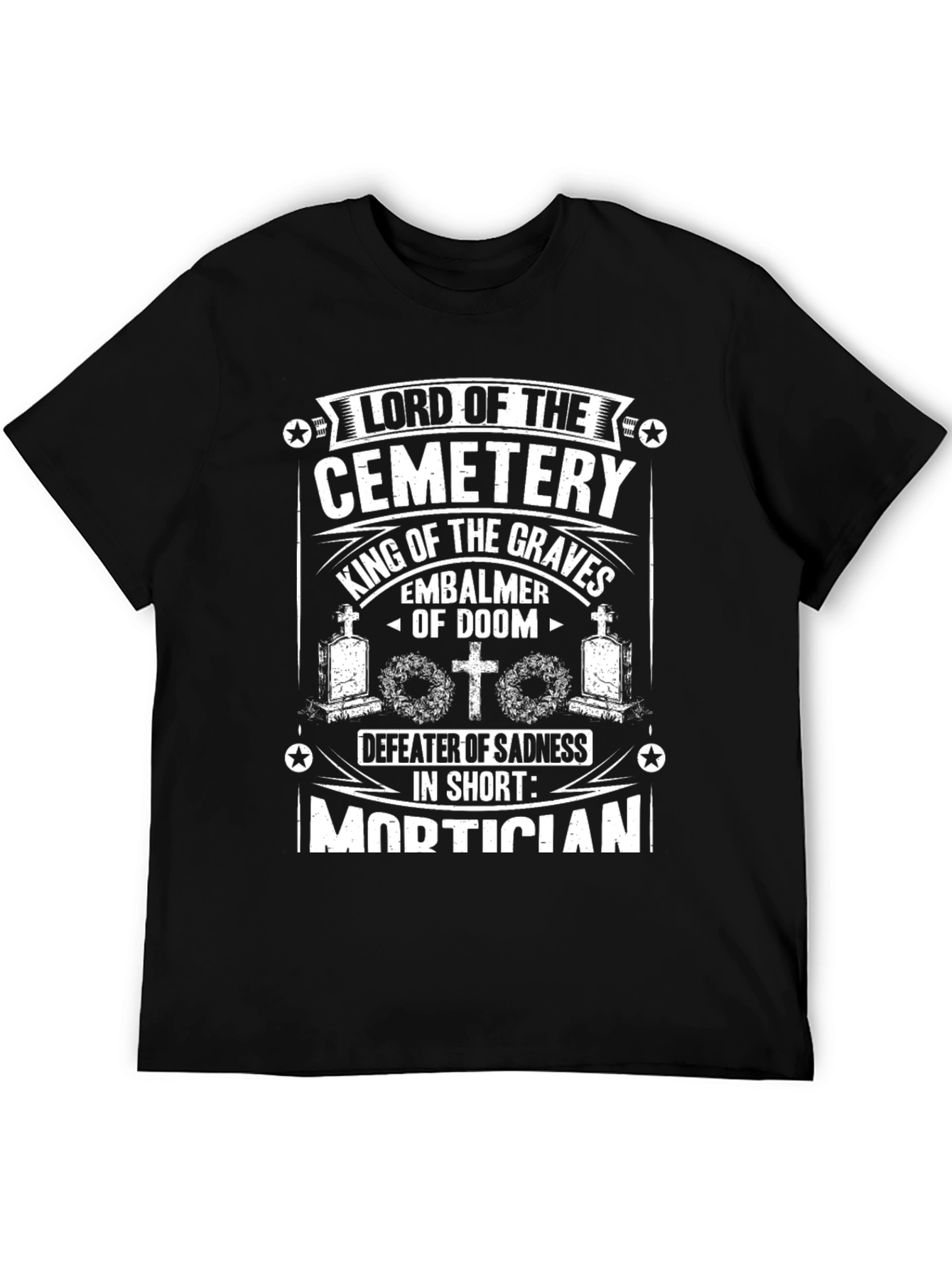 Black Lord of the Cemetery Mortician T-Shirt view 5