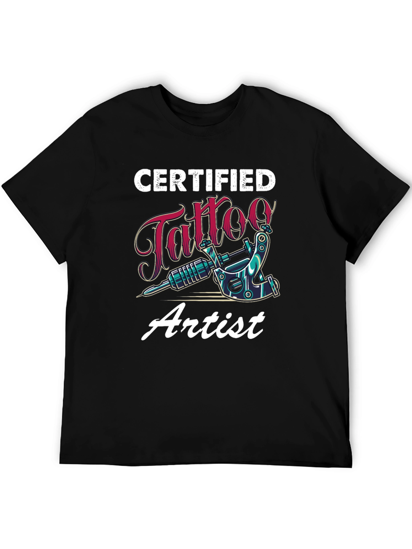 Black Certified Tattoo Artist Black T-Shirt view 5