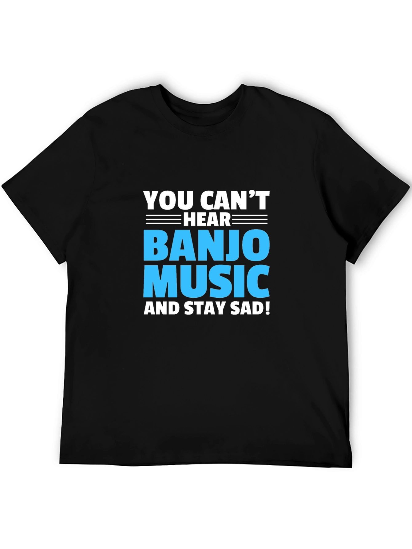 Black Banjo Music T-Shirt: Stay Happy view 5