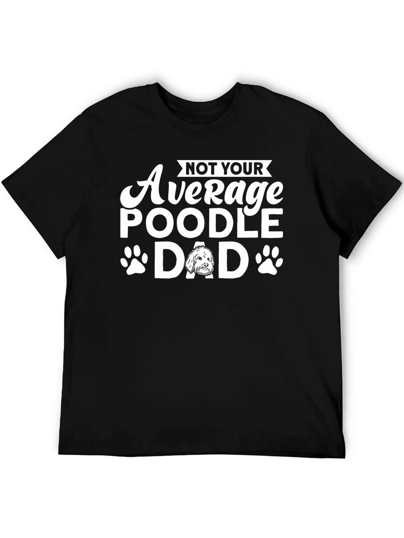 Black Poodle Dad Graphic T-Shirt - Novelty Dog Lover Tee view 5