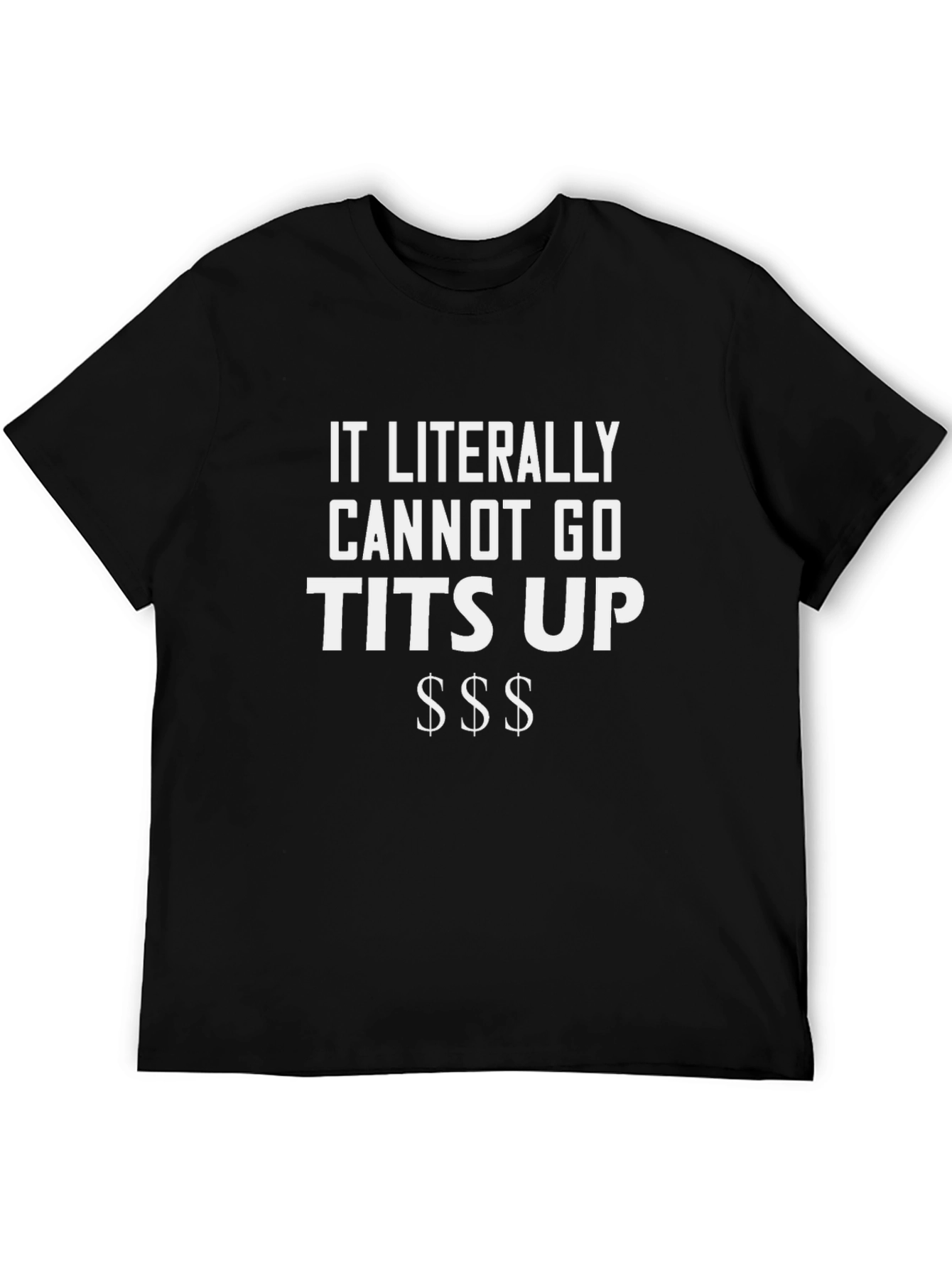 Black Funny Tits Up Graphic Tee - Black view 5