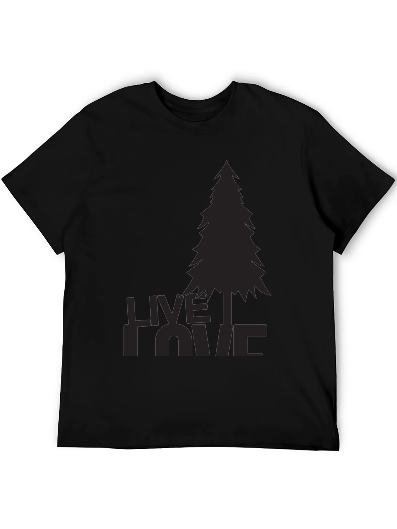 Black Nature Lover's Black Tee - Live, Love, Pine view 5
