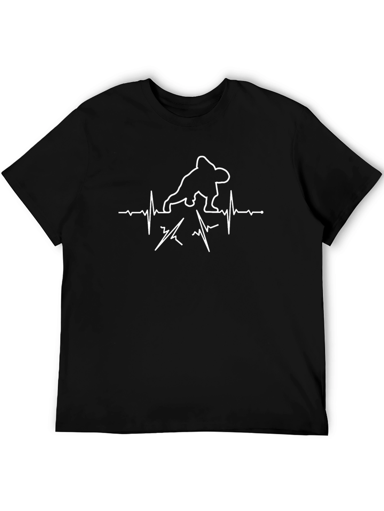 Wrestling Heartbeat T-Shirt - Black Cotton Tee - 5