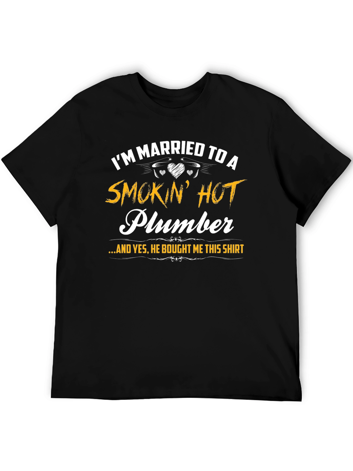 Black Smokin' Hot Plumber T-Shirt - Husband Gift view 5