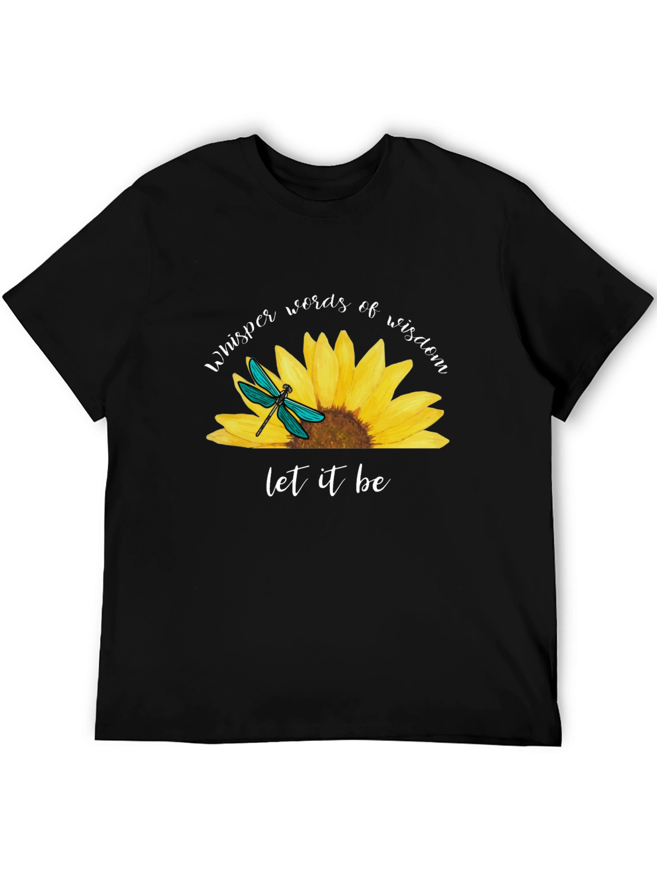 Black Sunflower Dragonfly Graphic Tee view 5