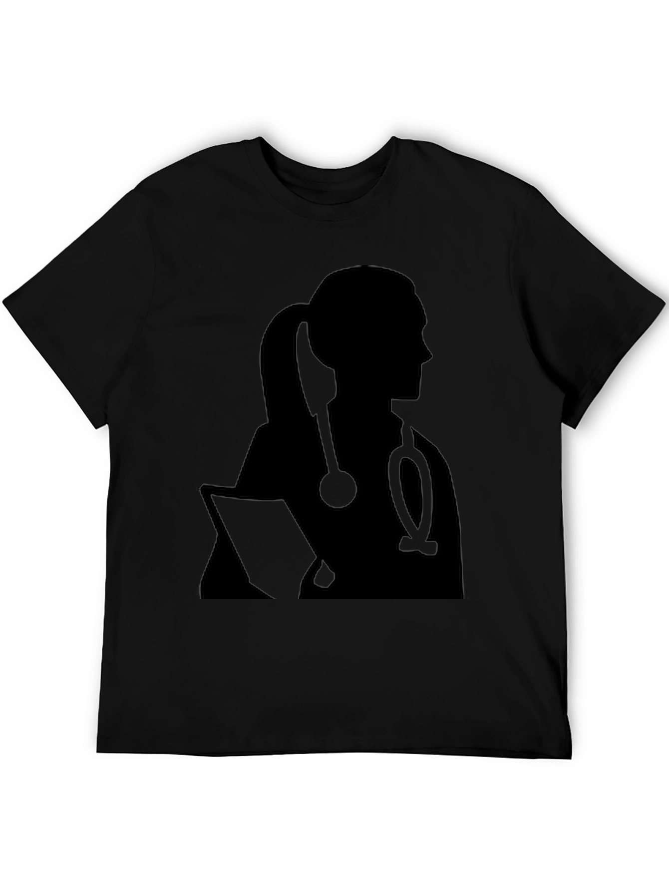 Black Doctor Silhouette T-Shirt - Stylish Medical Apparel view 5