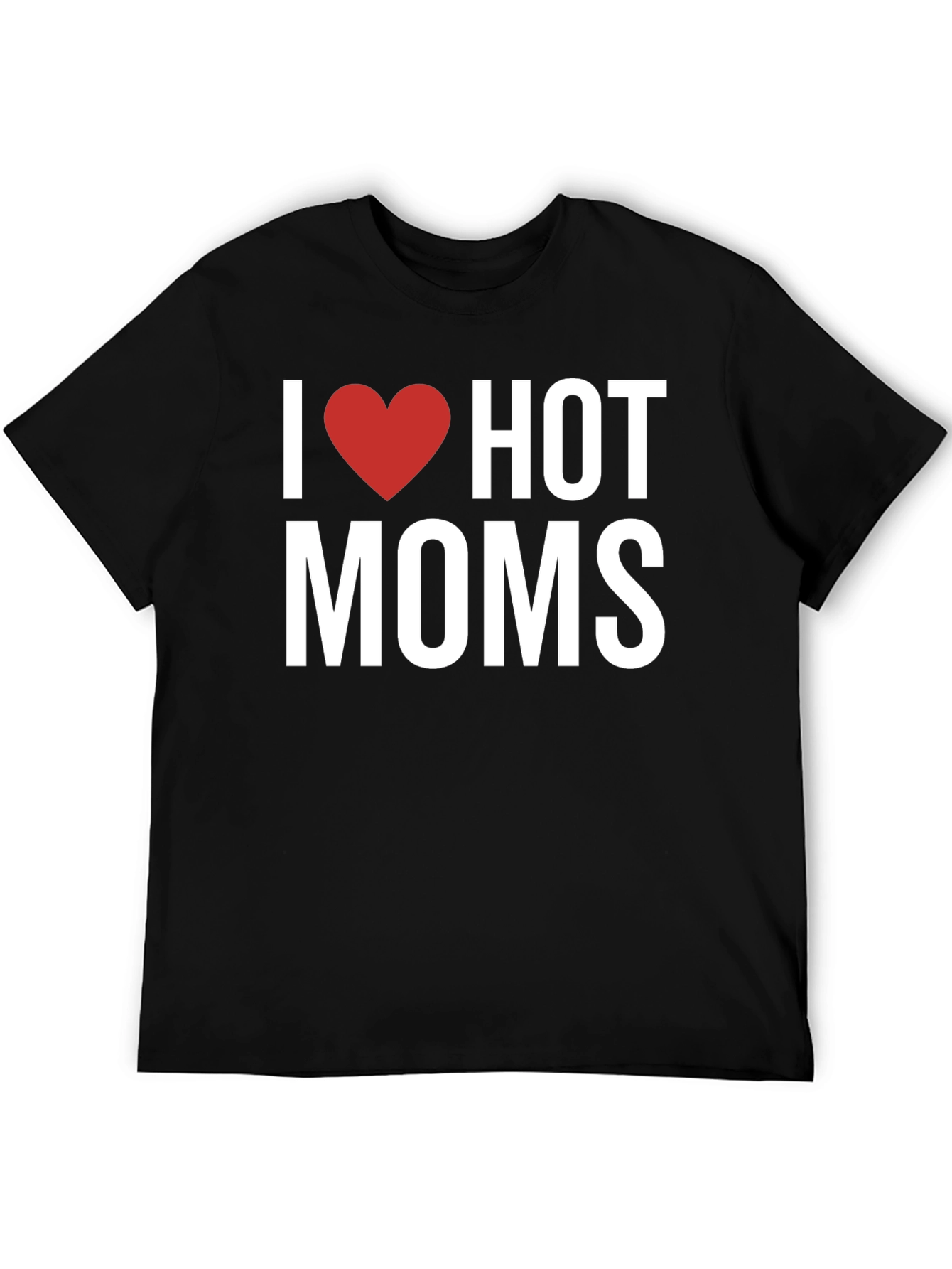 Black I Heart Hot Moms Graphic T-Shirt - Adult Humor Tee view 5