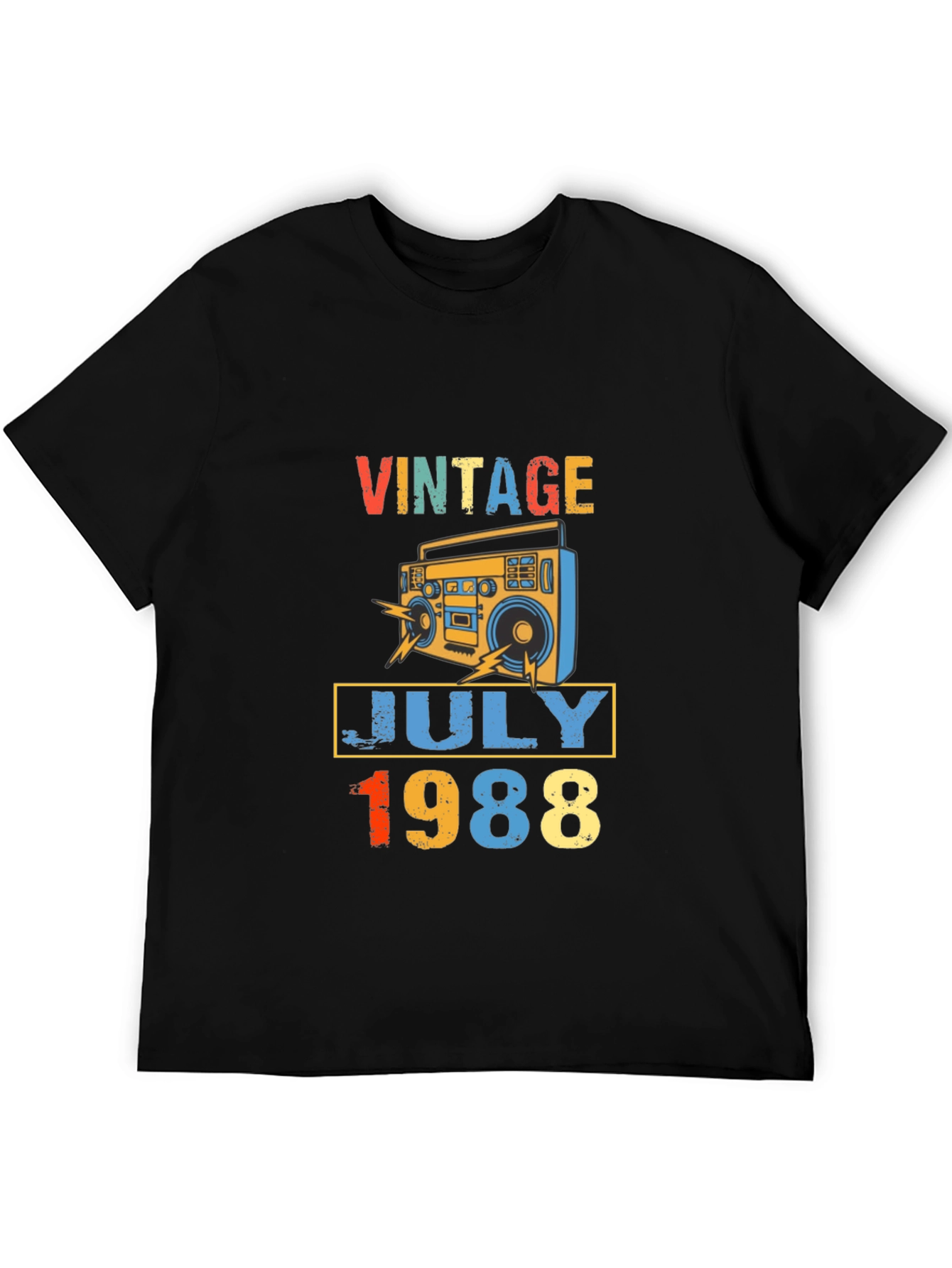Black Vintage July 1988 T-Shirt - Retro Birthday Gift view 5