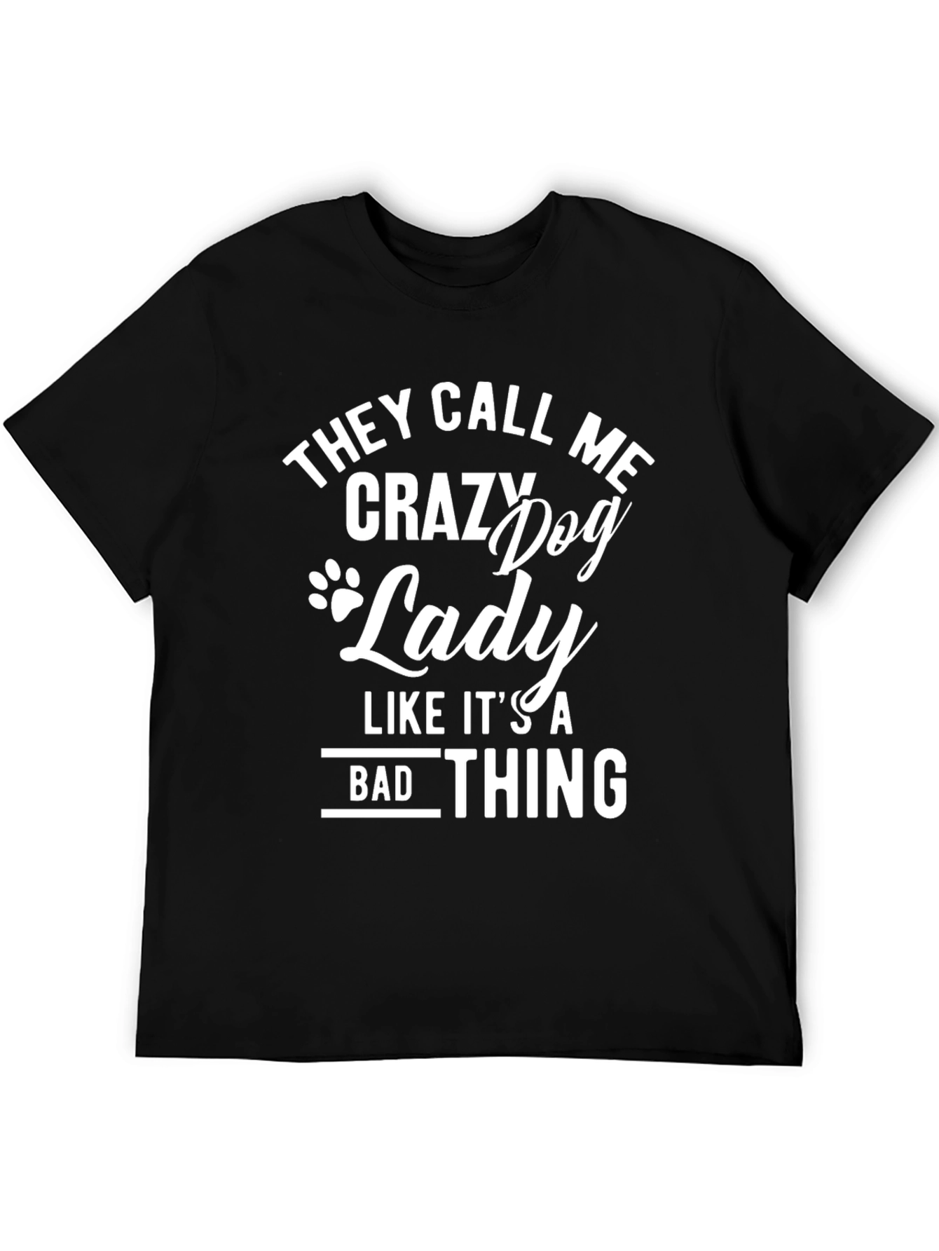 Black Crazy Dog Lady Graphic T-Shirt view 5