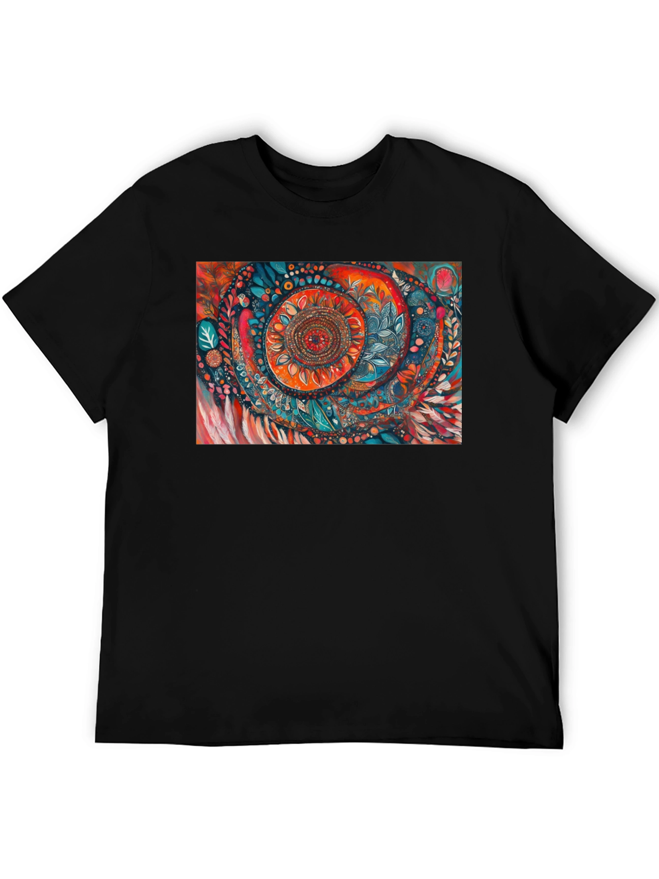 Black Abstract Art Print Black T-Shirt view 5