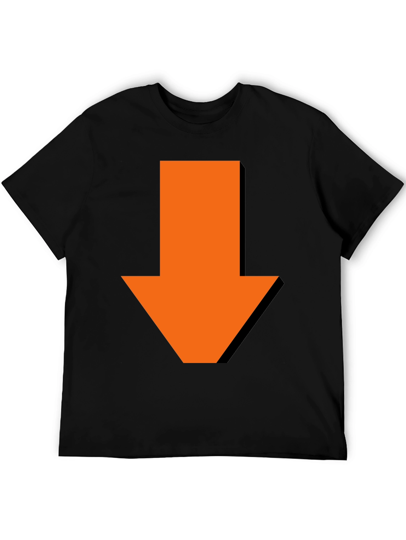 Black Down Arrow Graphic Tee - Casual Black T-Shirt view 5