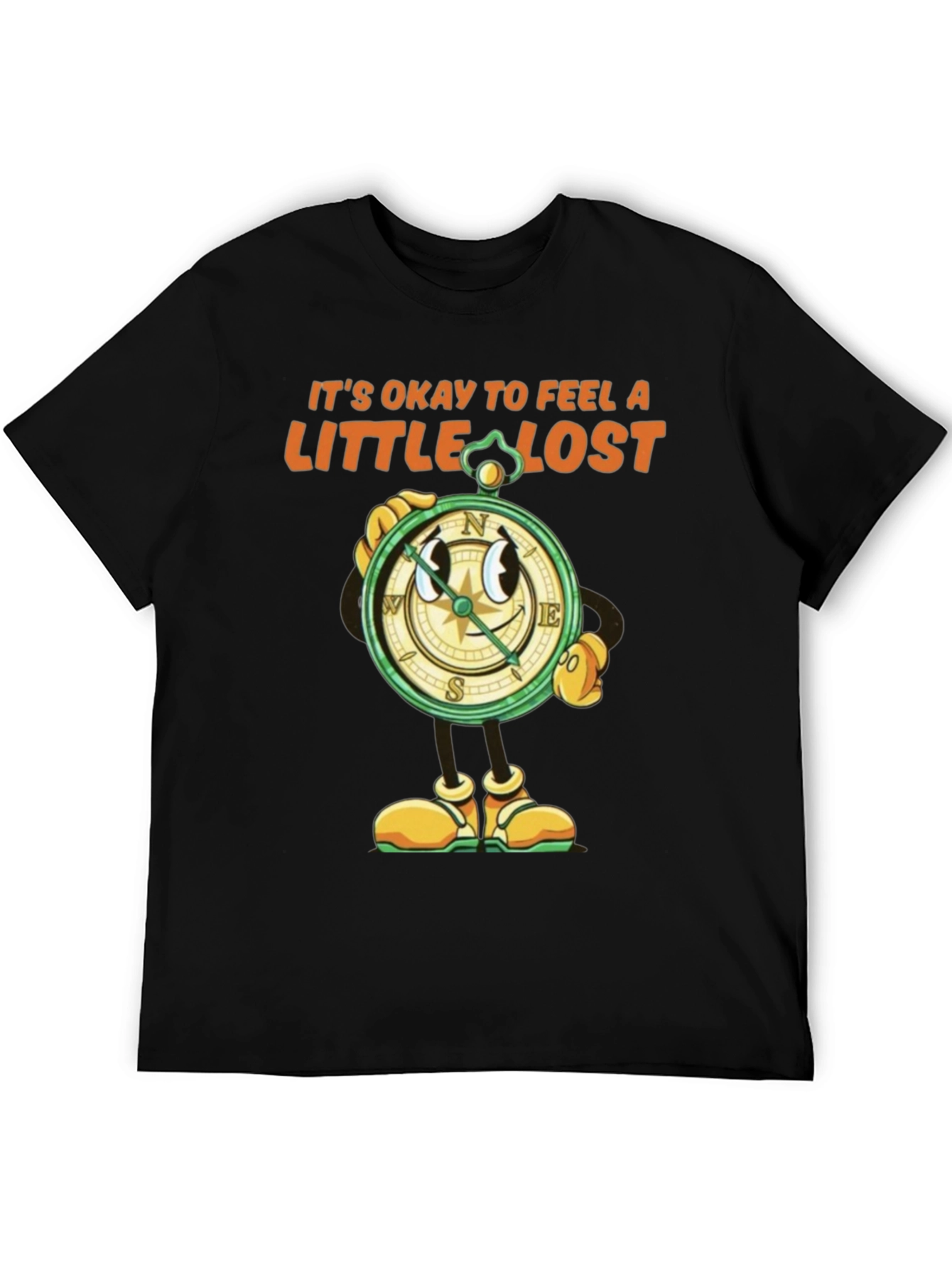 Black It's Okay To Feel A Little Lost T-Shirt view 5