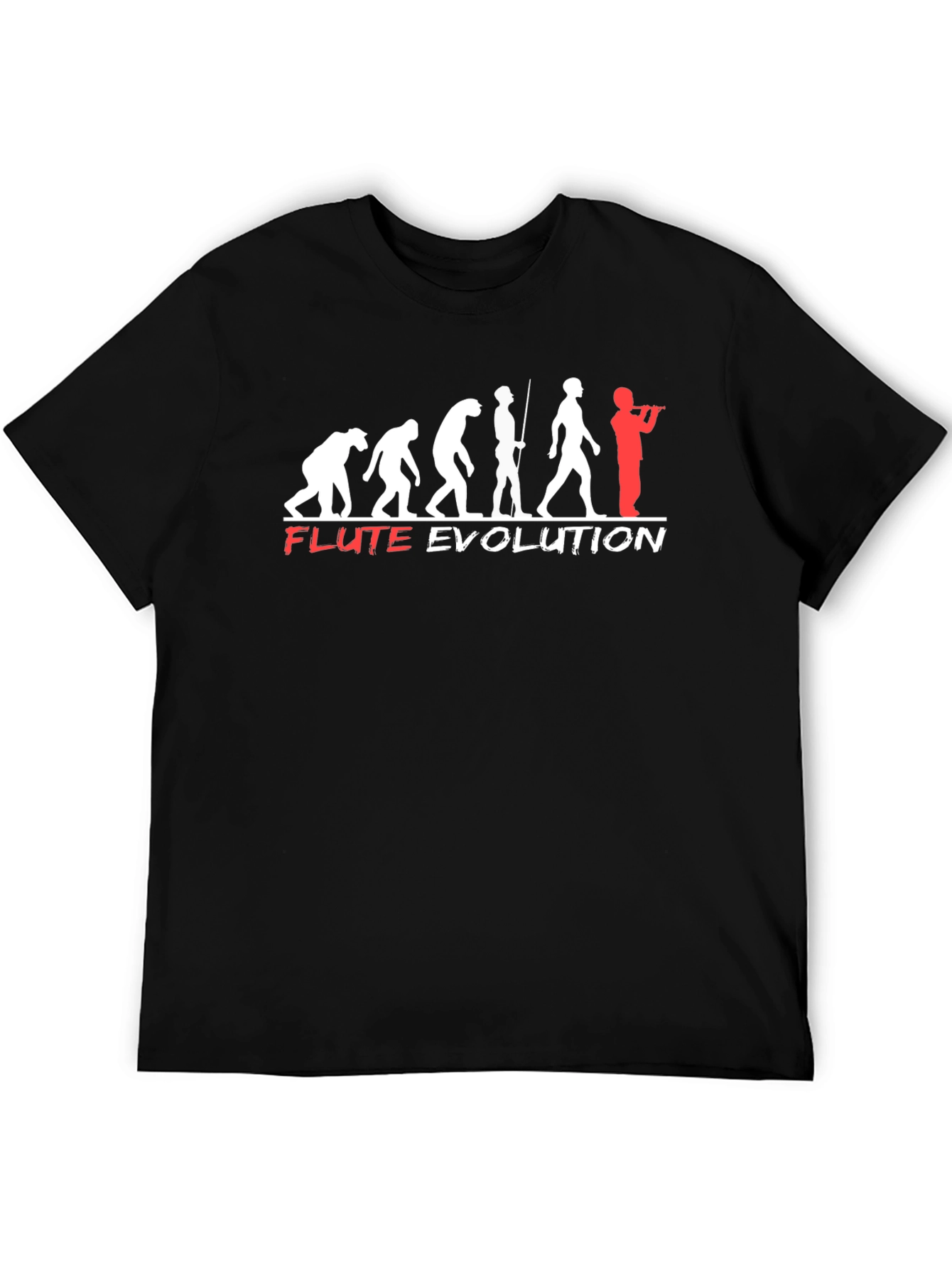 Black Flute Evolution T-Shirt - Funny Music Tee view 5