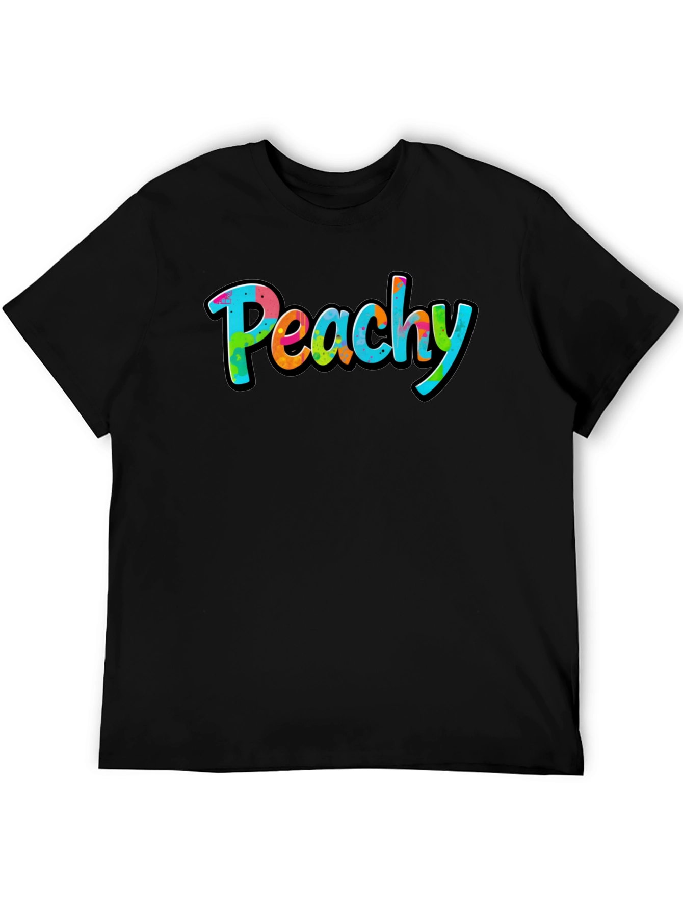 Peachy Graphic Black T-Shirt - Casual Style - 5