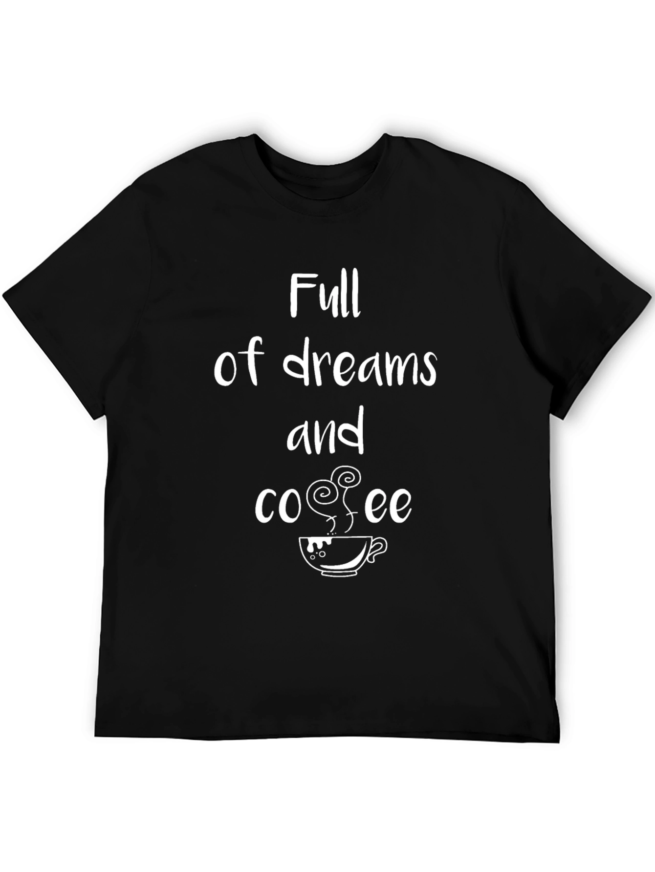 Black Dreamy Coffee Lover T-Shirt |  Unisex Short Sleeve Black Tee view 5