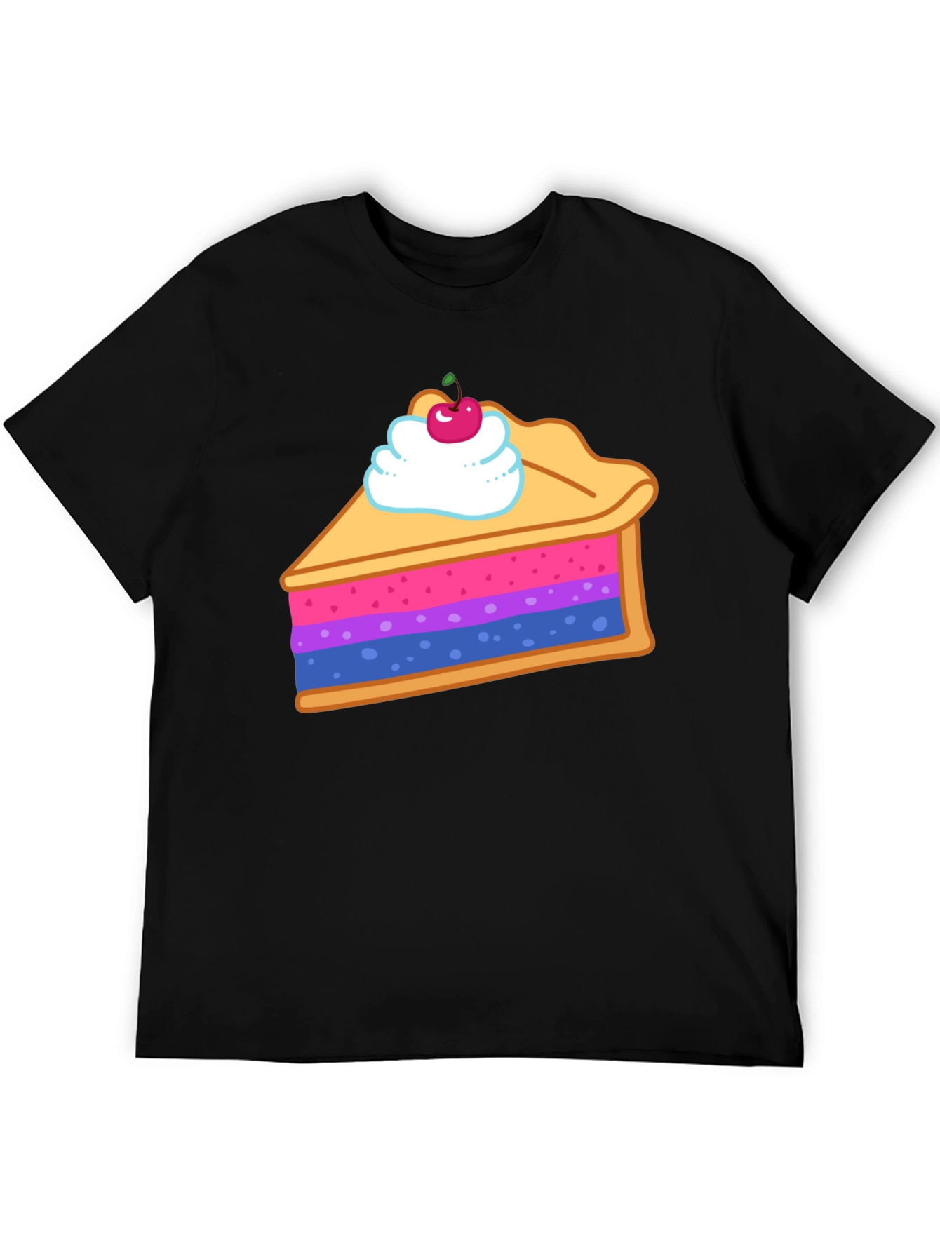 Black Bisexual Pride Flag Pie Slice Graphic T-Shirt view 5