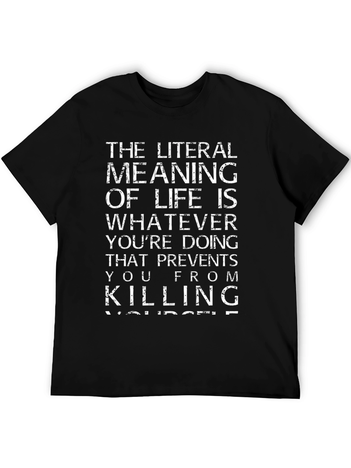 Black The Literal Meaning of Life Graphic Tee view 5