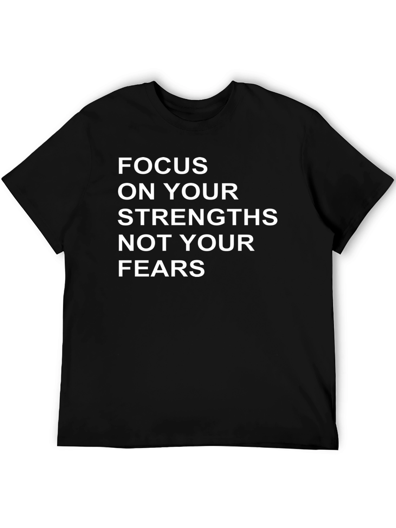 Black Motivational T-Shirt: Focus on Strengths view 5