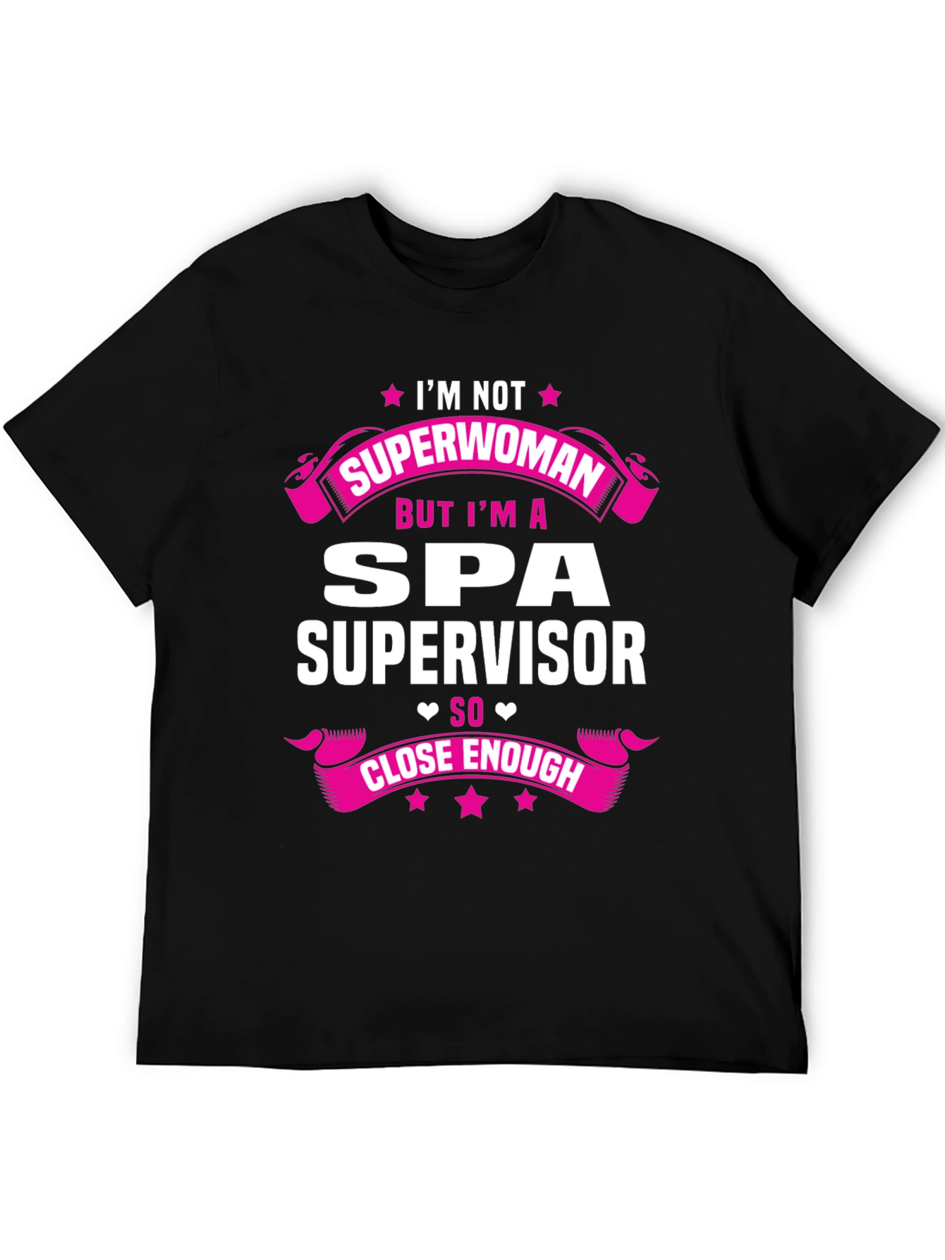 Black Spa Supervisor T-Shirt - Superwoman Funny Gift view 5