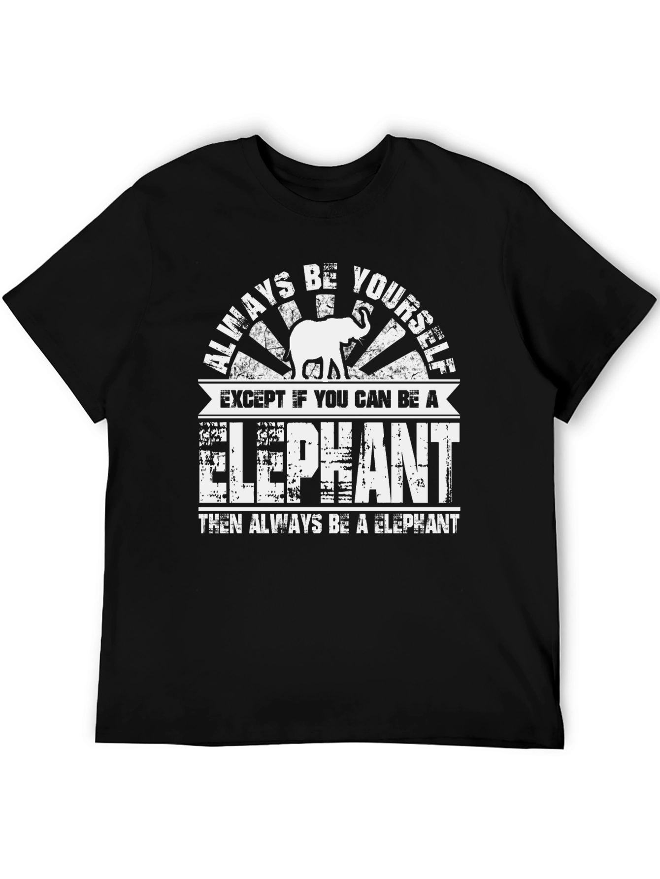 Black Always Be Yourself Except Elephant Graphic Tee view 5