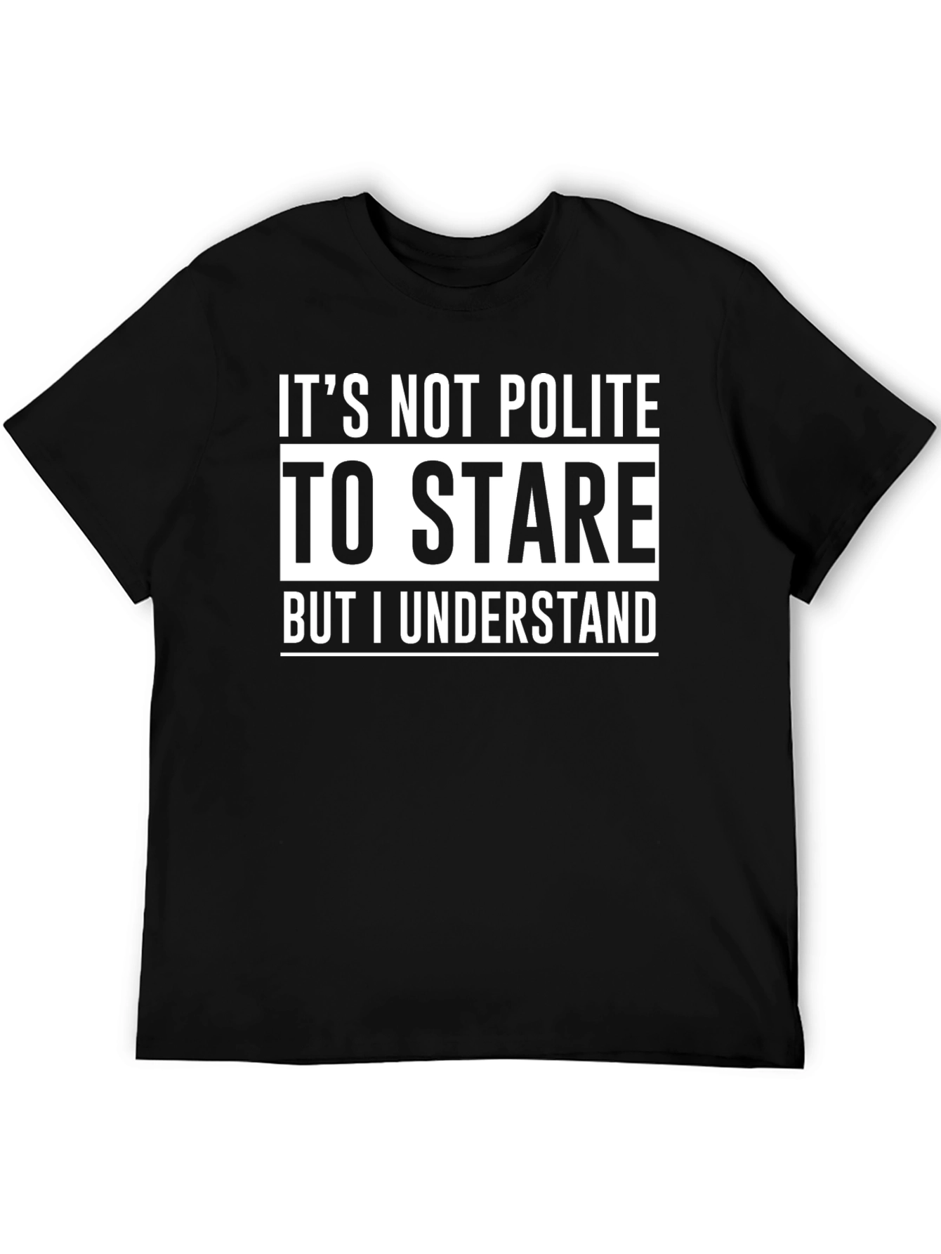Black Funny Stare Graphic Tee - Men's Black T-Shirt view 5
