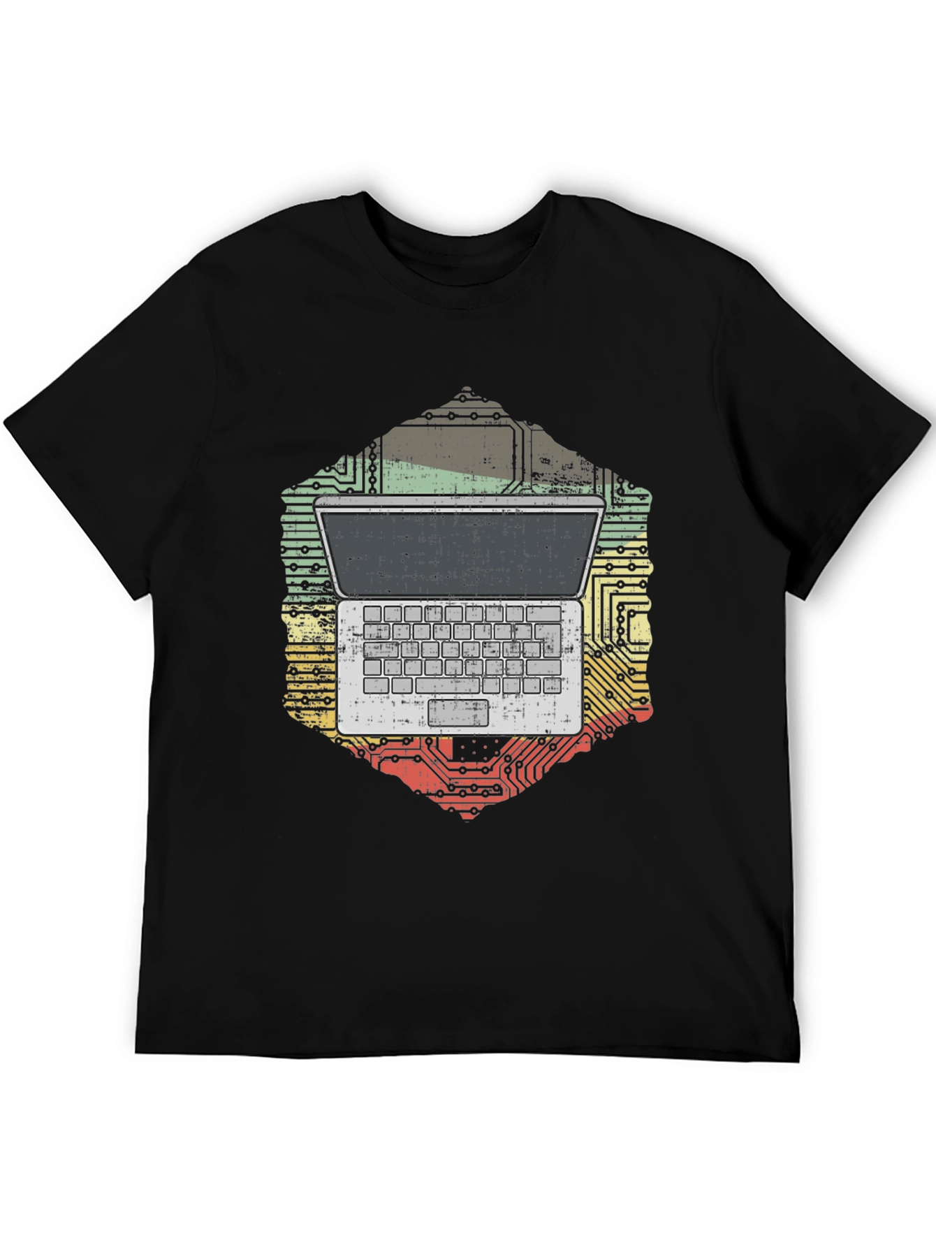 Black Laptop Circuit Board Graphic Tee view 5