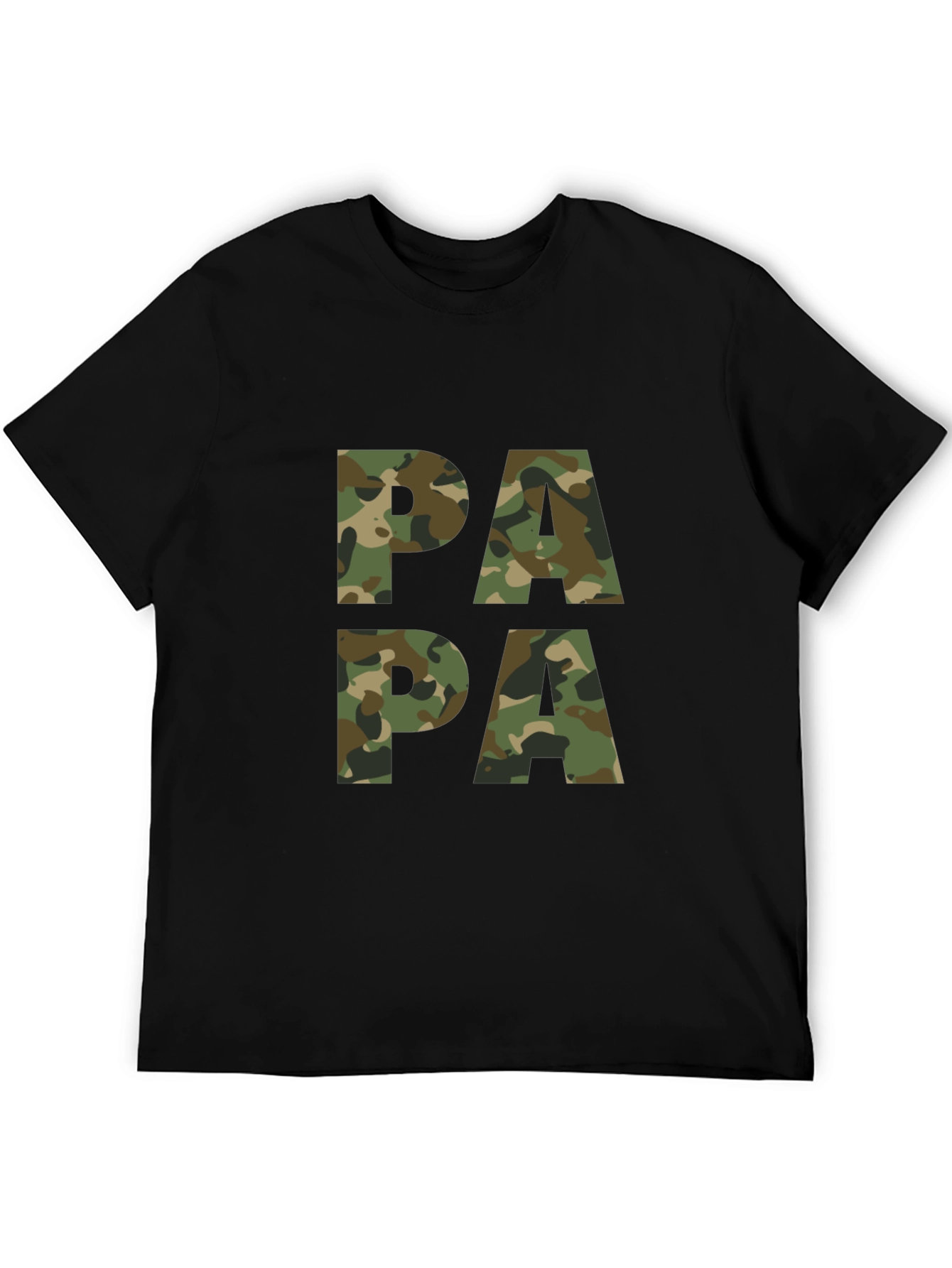 Black Camo Papa T-Shirt - Military Father's Day Tee view 5
