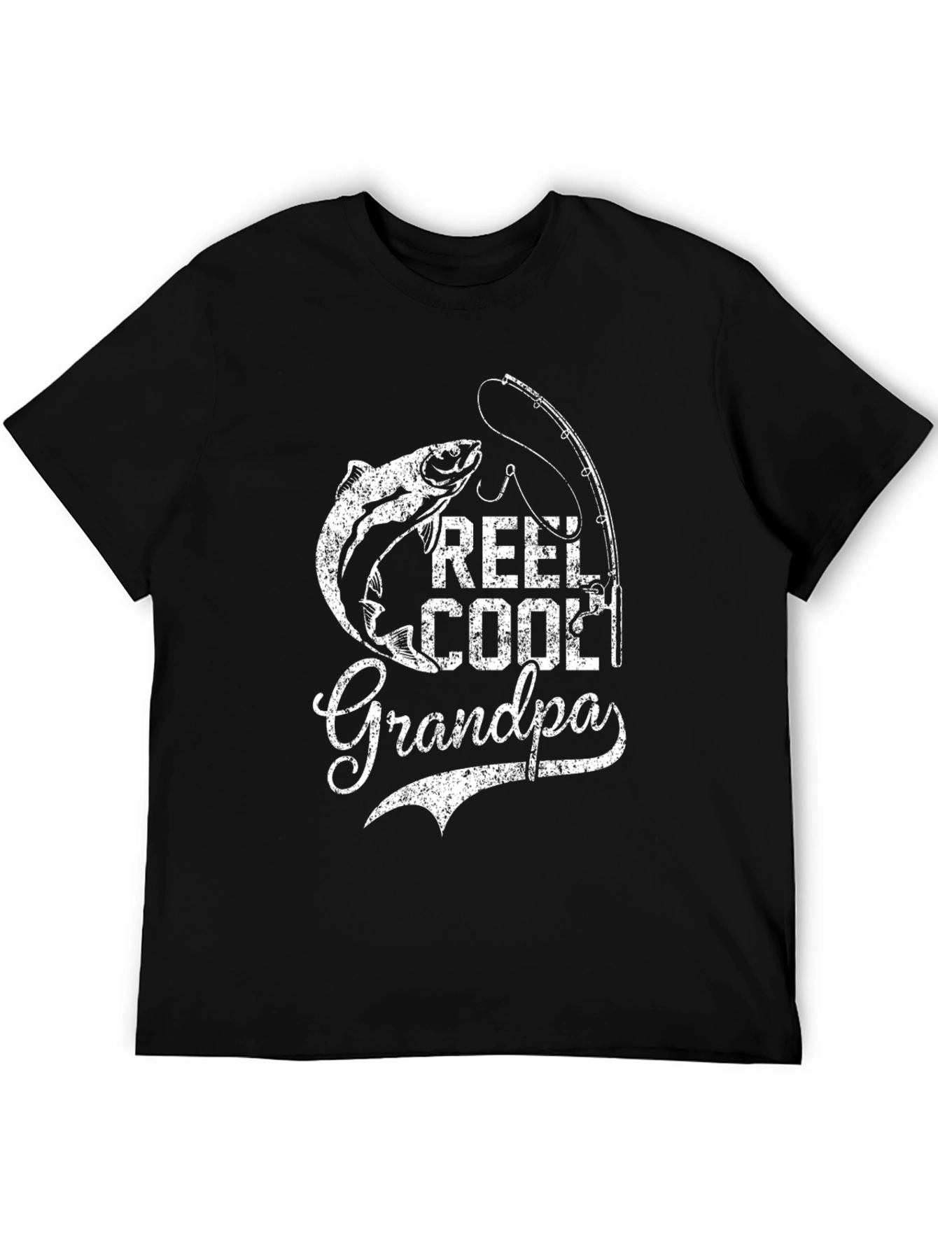 Black Reel Cool Grandpa Fishing T-Shirt view 5