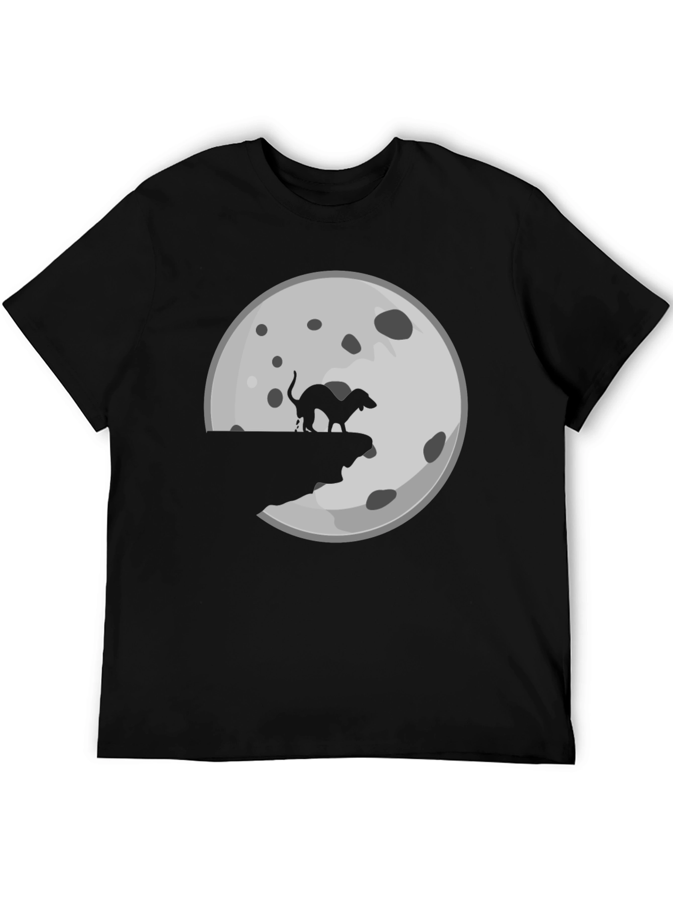 Black Dog Mooning T-Shirt - Novelty Graphic Tee view 5