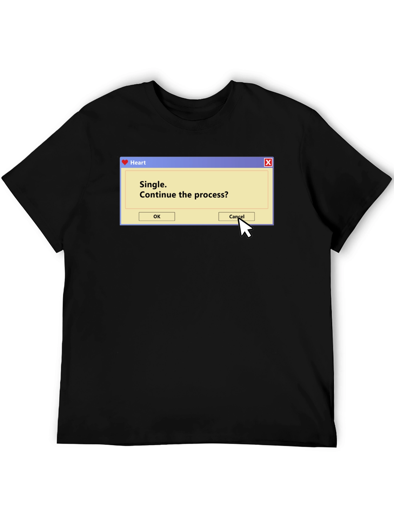 Black Single Process T-Shirt - Funny Computer Pop-Up Tee view 5