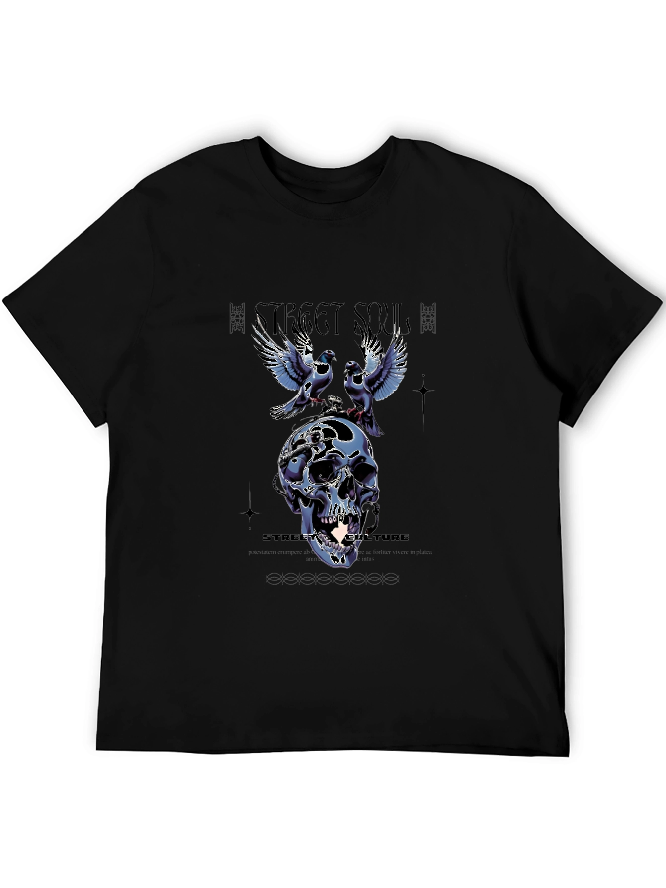 Black Street Souls Graphic Tee - Skull & Birds view 5