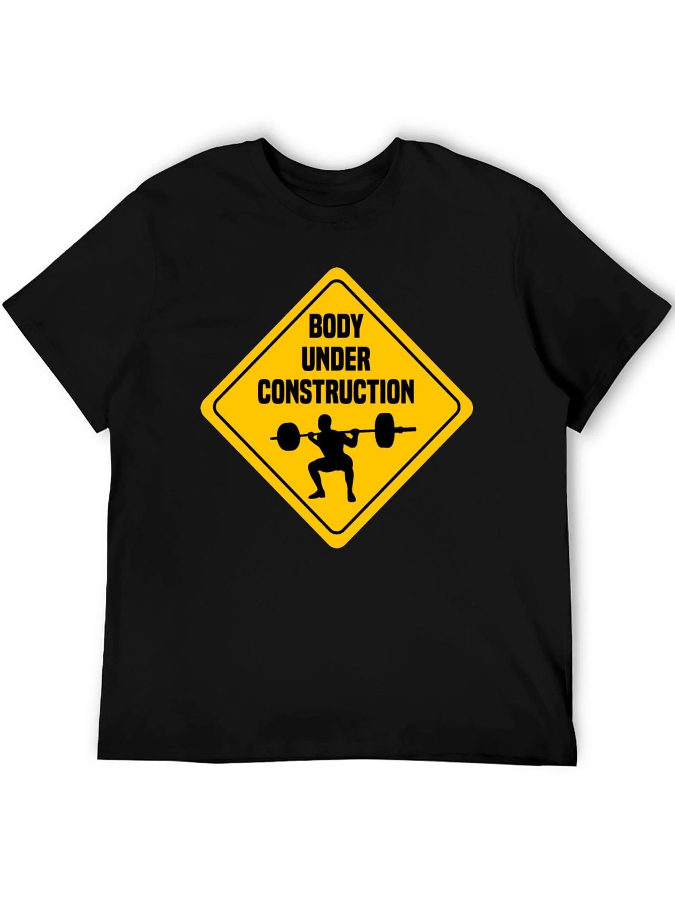 Black Body Under Construction Weightlifting T-Shirt view 5
