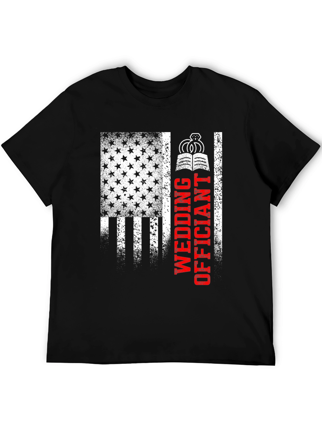 Black Wedding Officiant Patriotic T-Shirt view 5