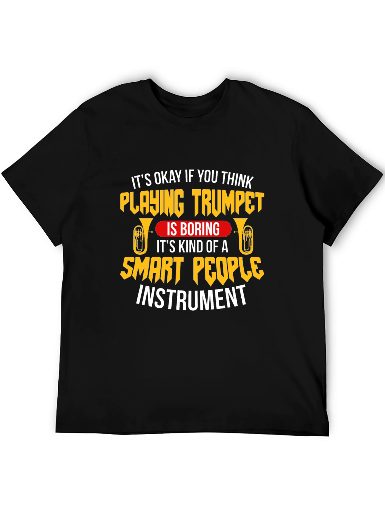 Black Trumpet Player Smart People Instrument T-Shirt view 5
