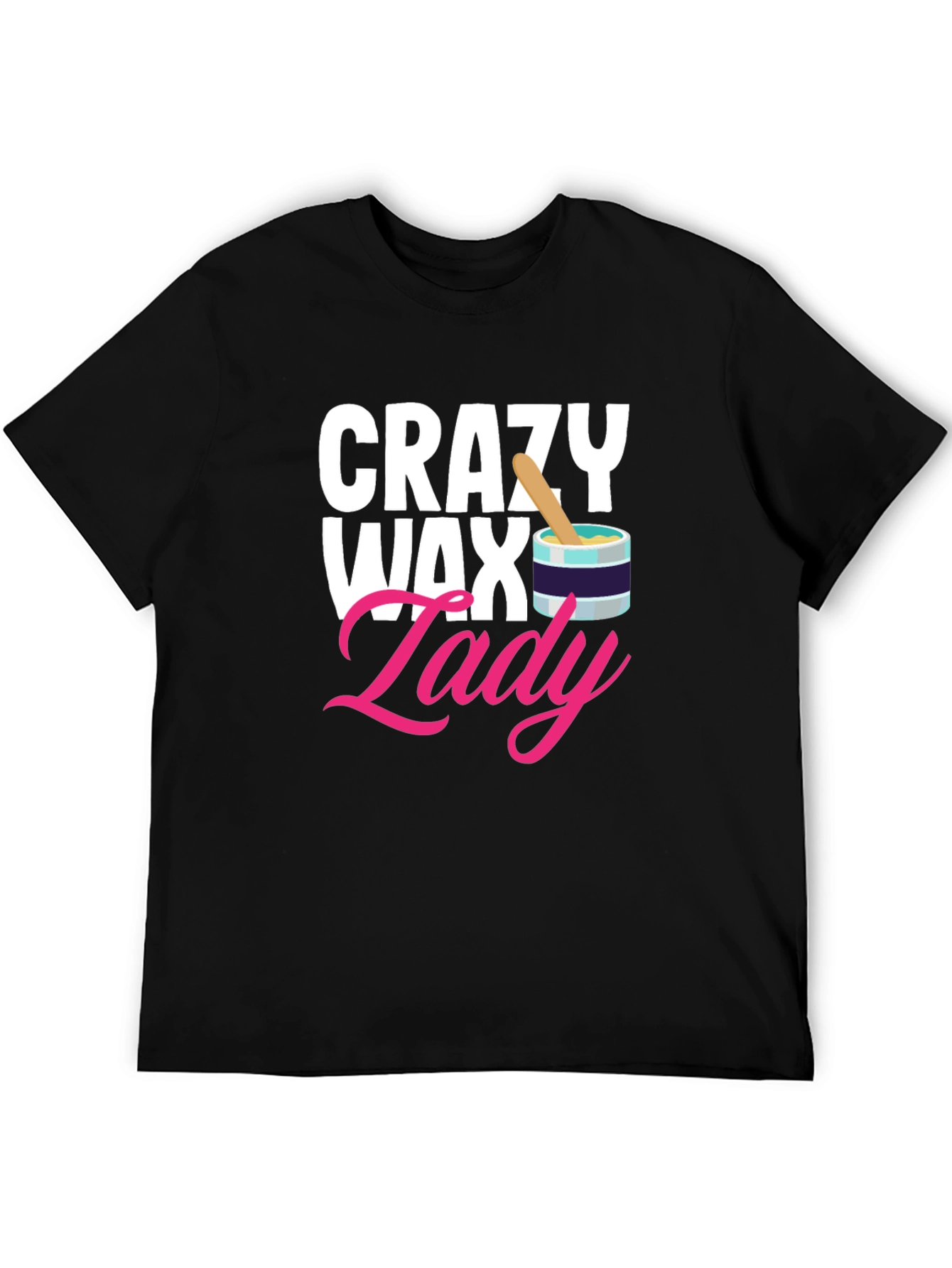 Black Crazy Wax Lady T-Shirt - Esthetician Gift view 5