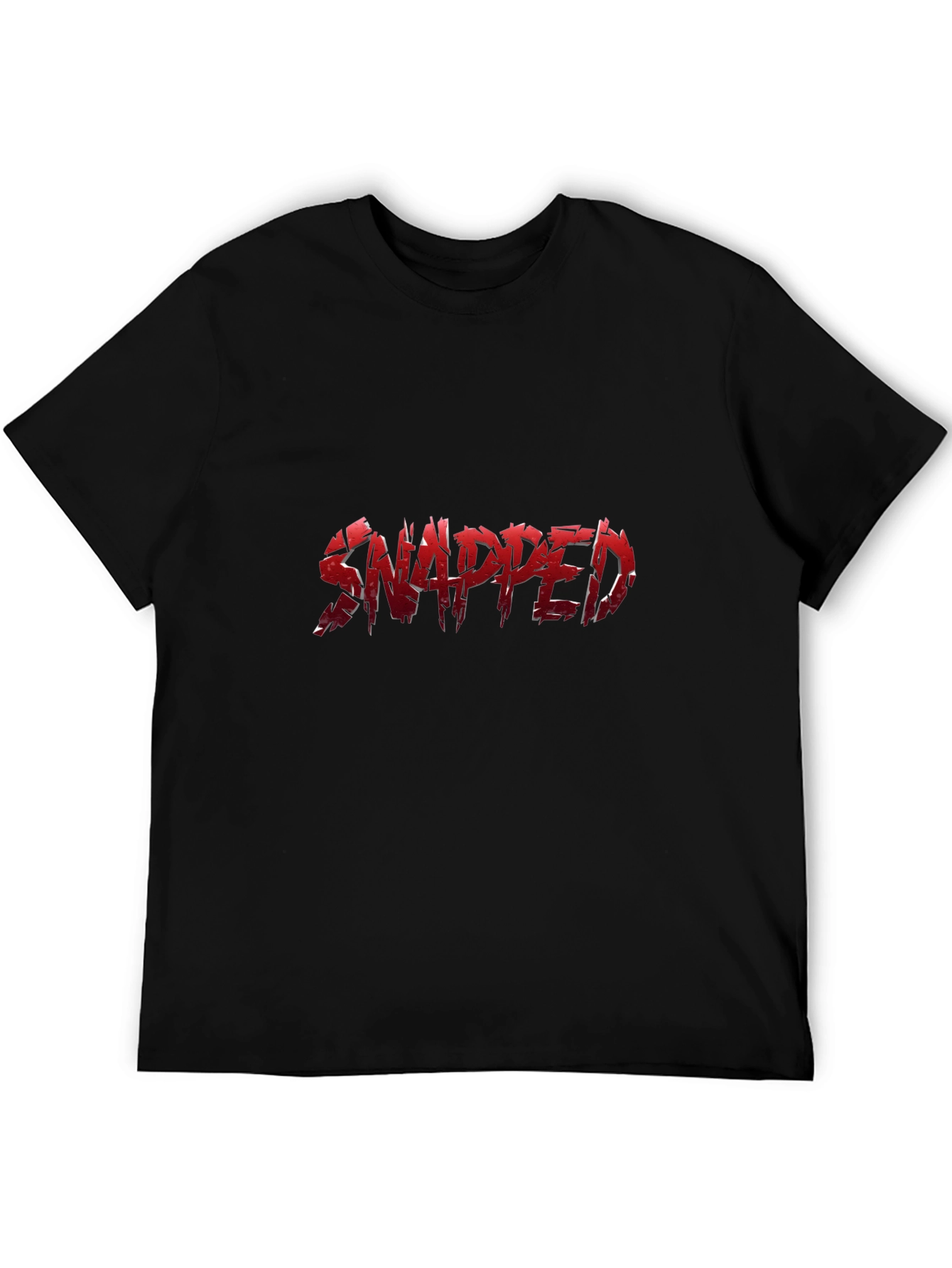 Black Snapped Red Graphic Print Black T-Shirt view 5