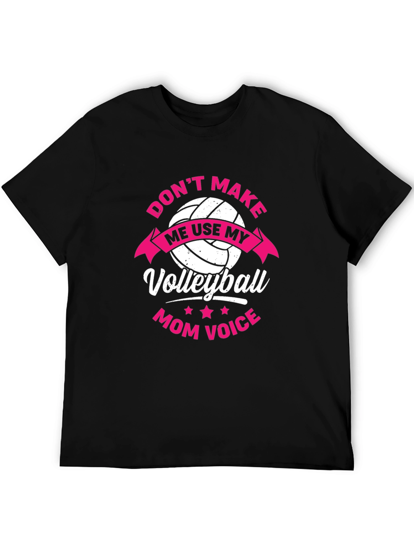 Black Volleyball Mom Voice Graphic T-Shirt view 5