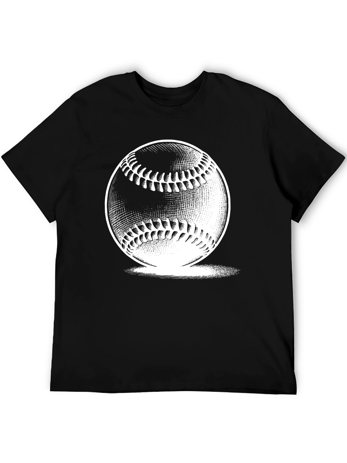 Black Baseball Graphic Print Black T-Shirt view 5
