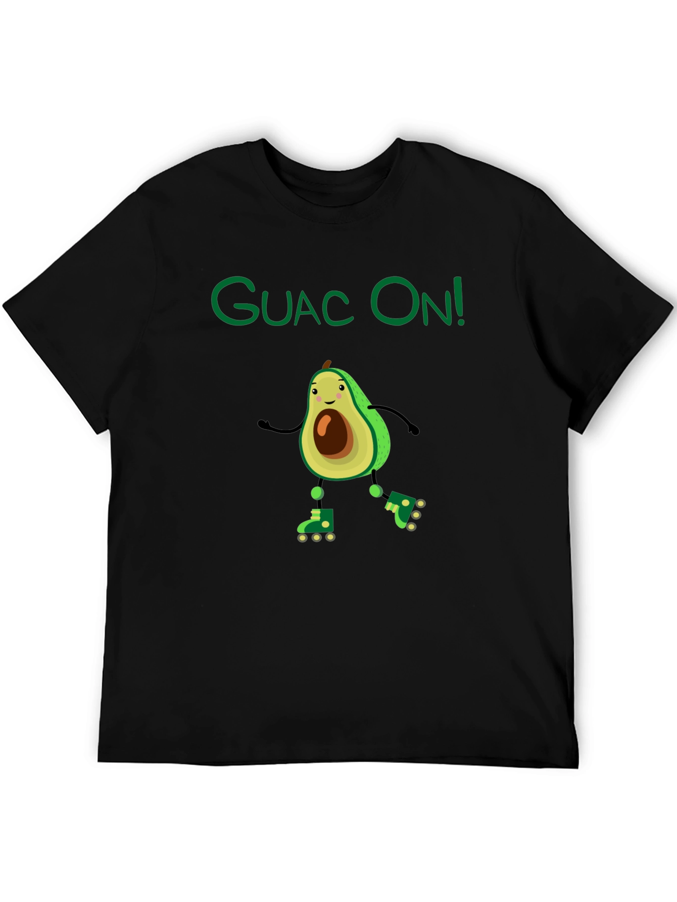 Black Guac On! Avocado Roller Skate Graphic Tee view 5