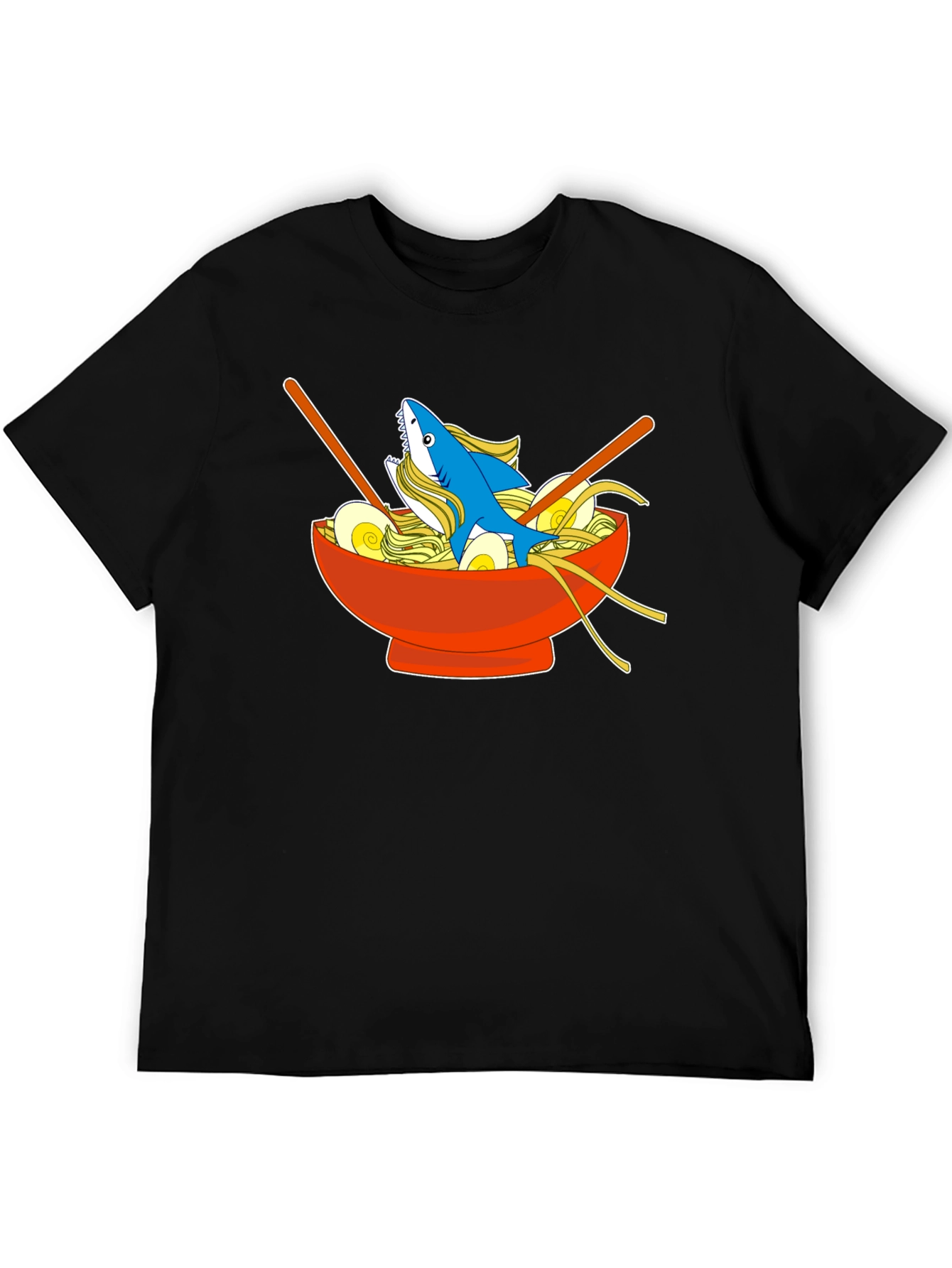 Black Shark Ramen Bowl T-Shirt - Unique Anime Style Tee view 5