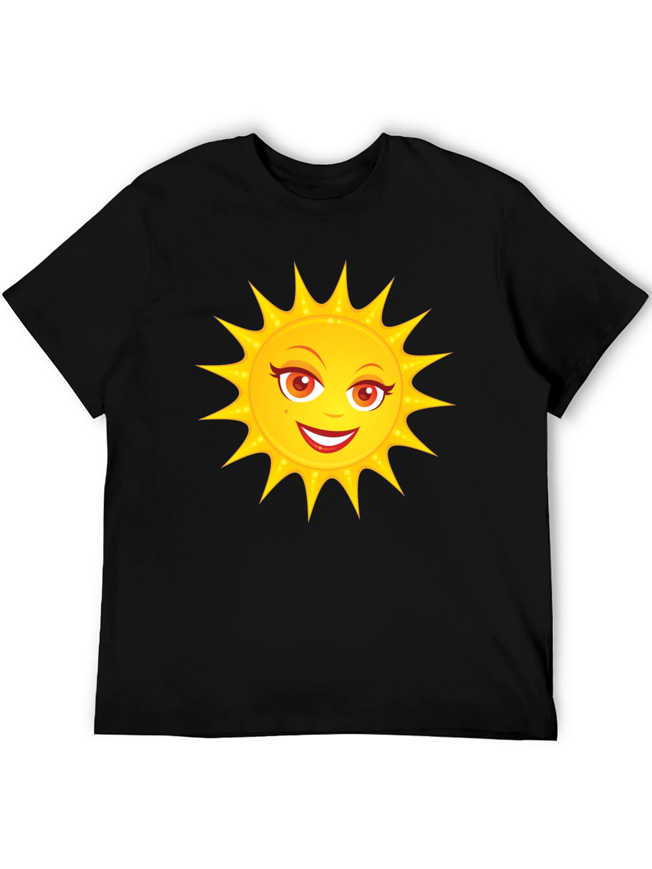 Black Sunny Day Graphic Tee - Fun Black Cotton T-Shirt view 5