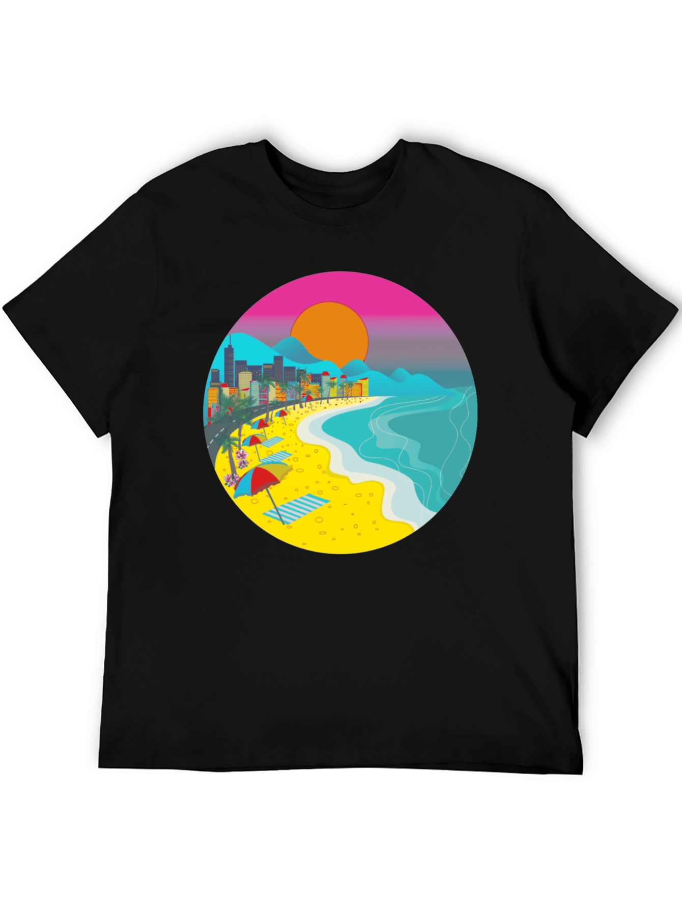 Black Beachscape Graphic T-Shirt view 5